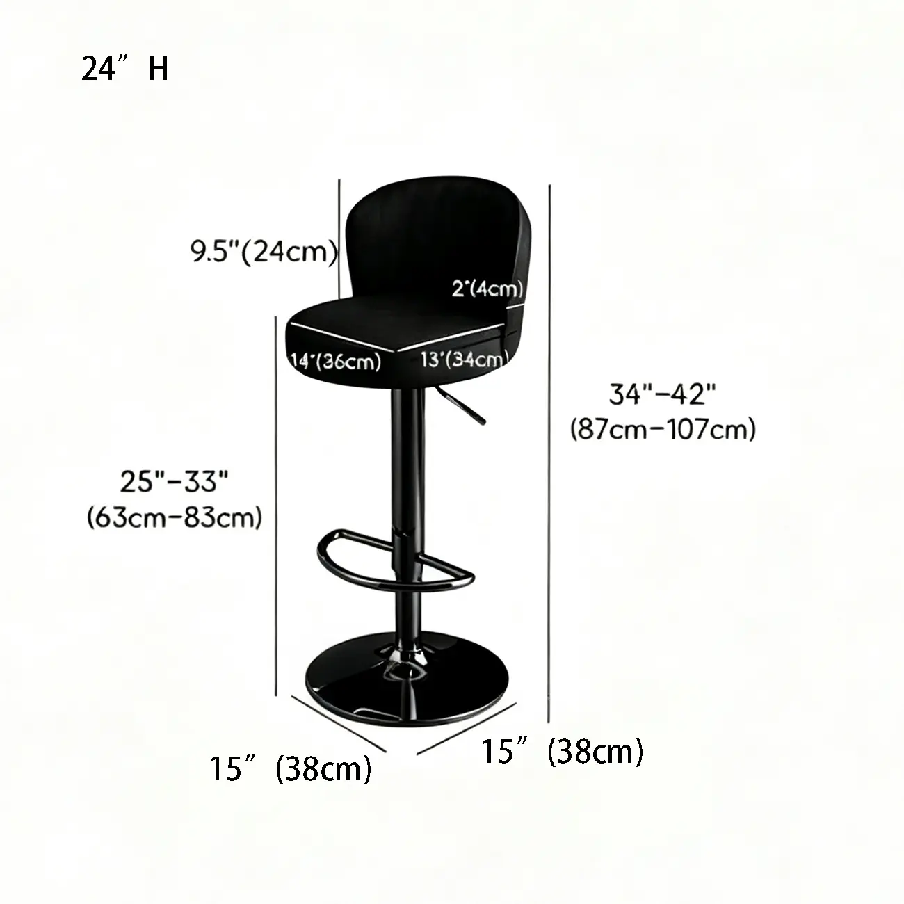 Modern Leather Adjustable Bar Stools with Back Image - 7 | homeyfad