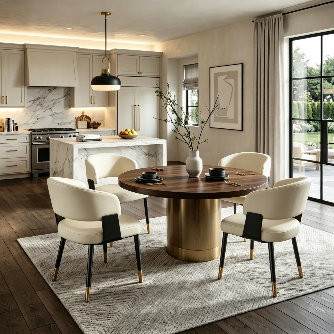 Modern Glam Leather Upholstered Dining Chair Image - 3 | homeyfad