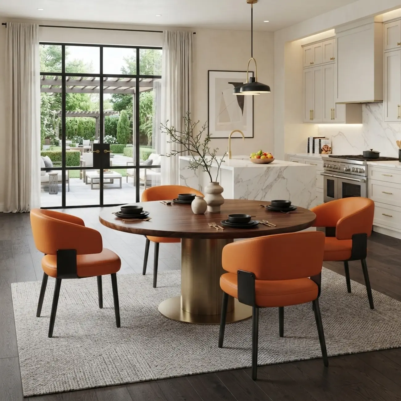 Modern Glam Leather Upholstered Dining Chair Image - 7 | homeyfad