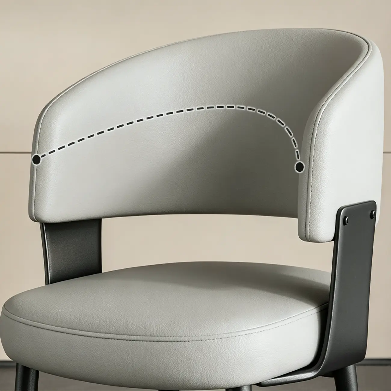 Modern Glam Leather Upholstered Dining Chair Image - 10 | homeyfad
