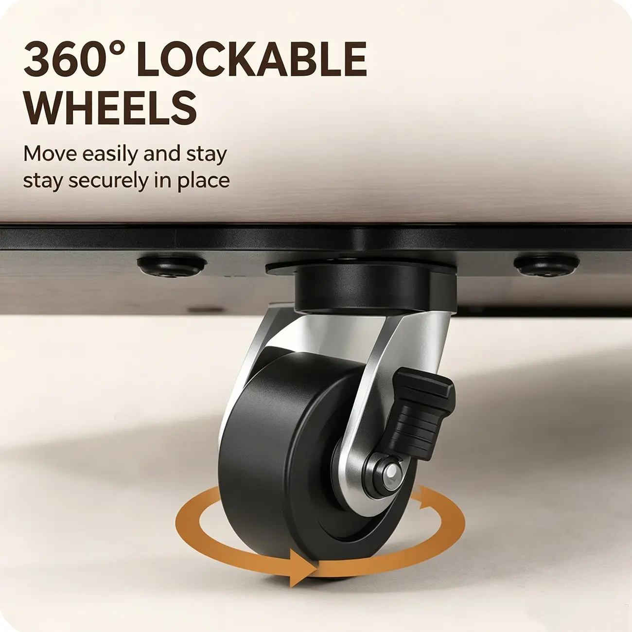 Adjustable Tabletop Modern Wood Side Table with Wheels Image - 5 | homeyfad