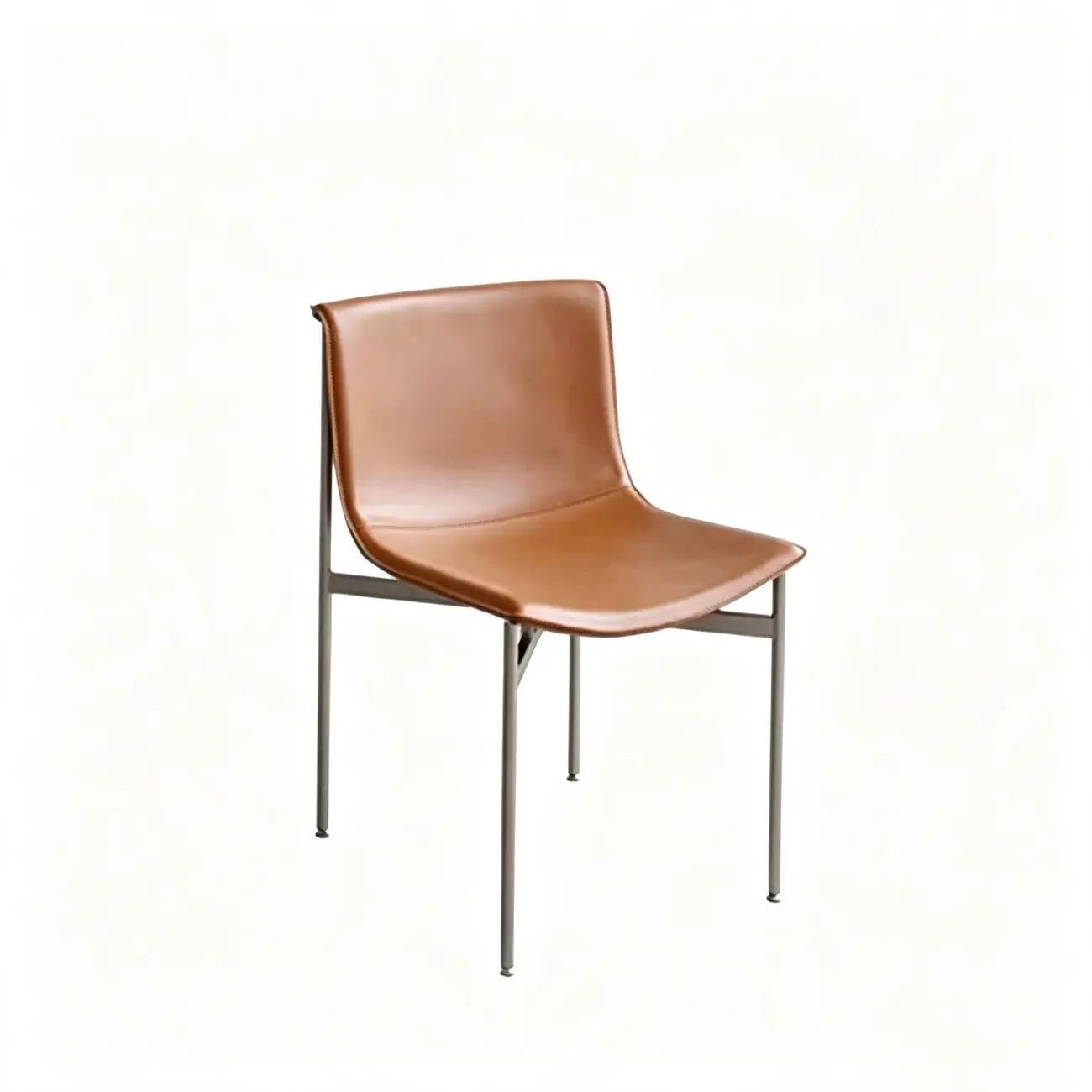 Comfortable Saddle-style Faux Leather Armless Dining Chairs Set Of 2 Image - 15 | homeyfad