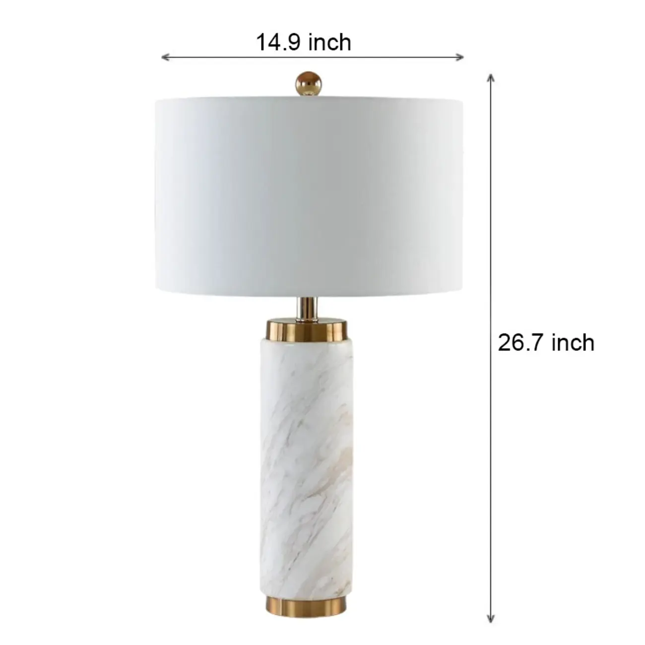 Elegant Modern Marble White Table Lamp with Gold Accents #size | homeyfad