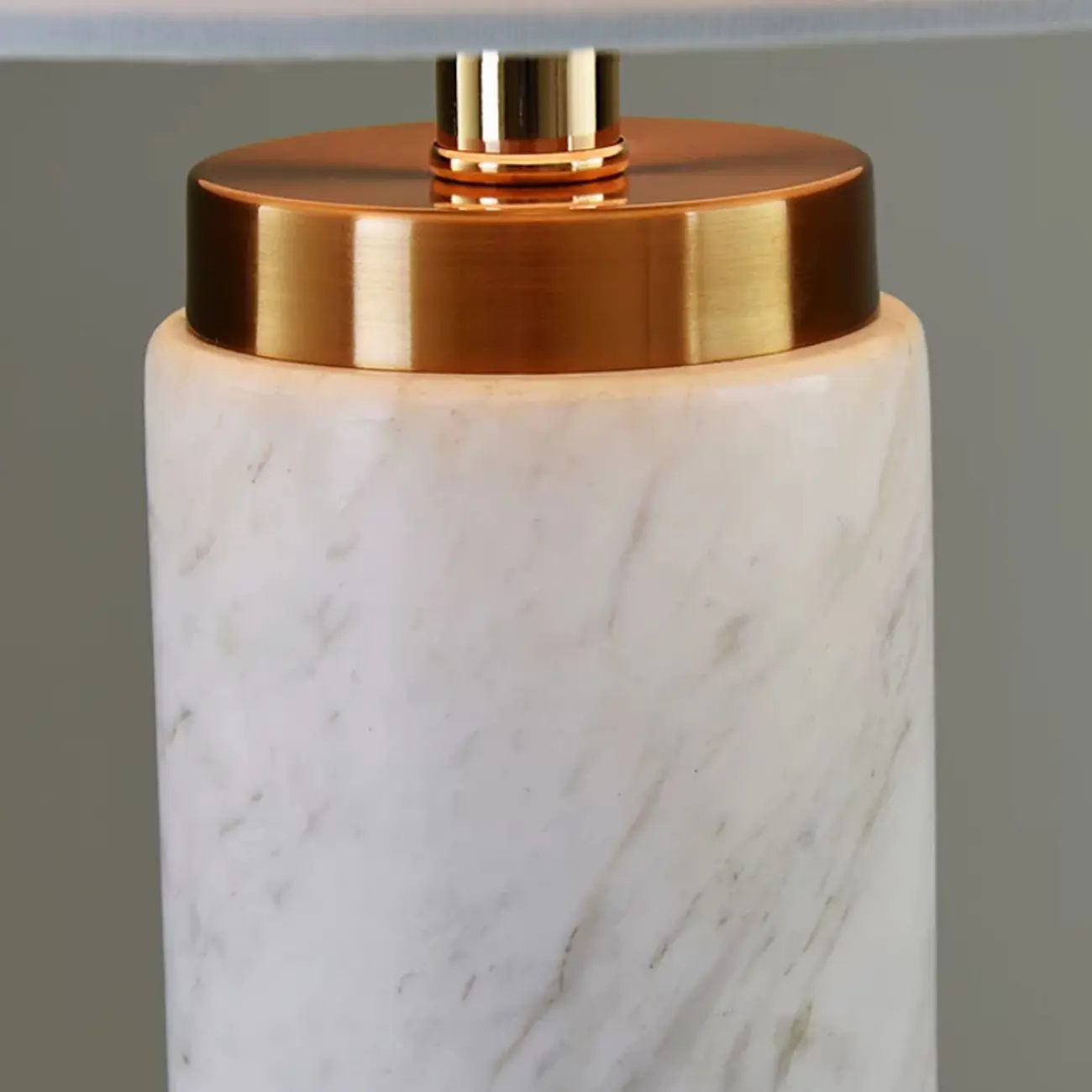 Elegant Modern Marble White Table Lamp with Gold Accents Image - 9 | homeyfad