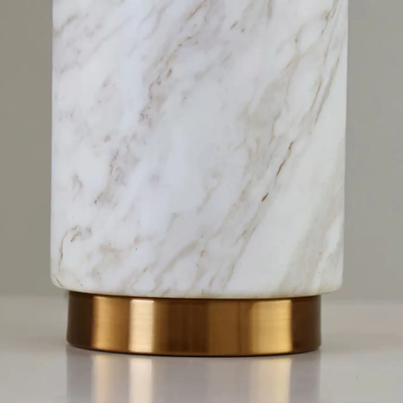 Elegant Modern Marble White Table Lamp with Gold Accents Image - 10 | homeyfad