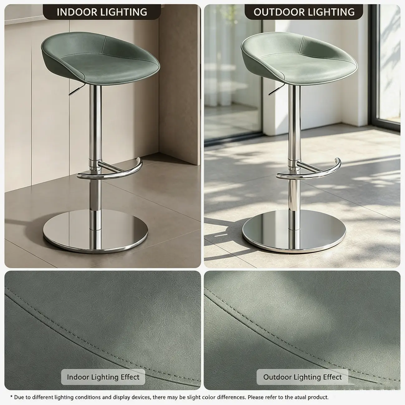 Industrial Modern Pedestal Leather Bar Stools Image - 3 | homeyfad
