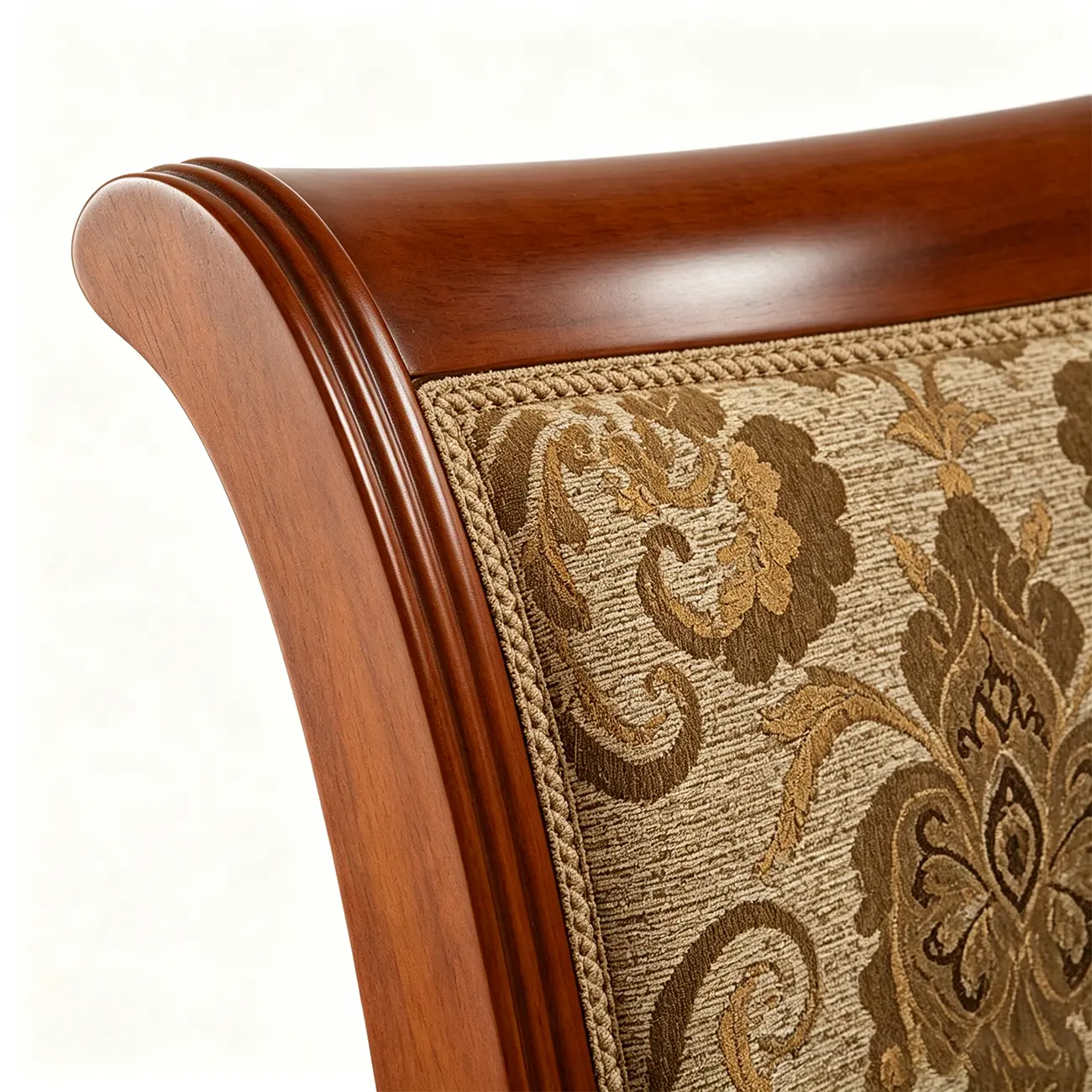 American Vintage Carved Solid Wood Dining Chair with Upholstered Backrest Image - 6 | homeyfad