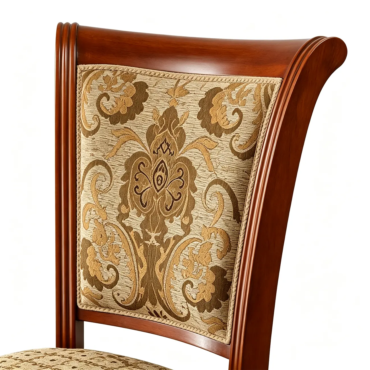 American Vintage Carved Solid Wood Dining Chair with Upholstered Backrest Image - 8 | homeyfad
