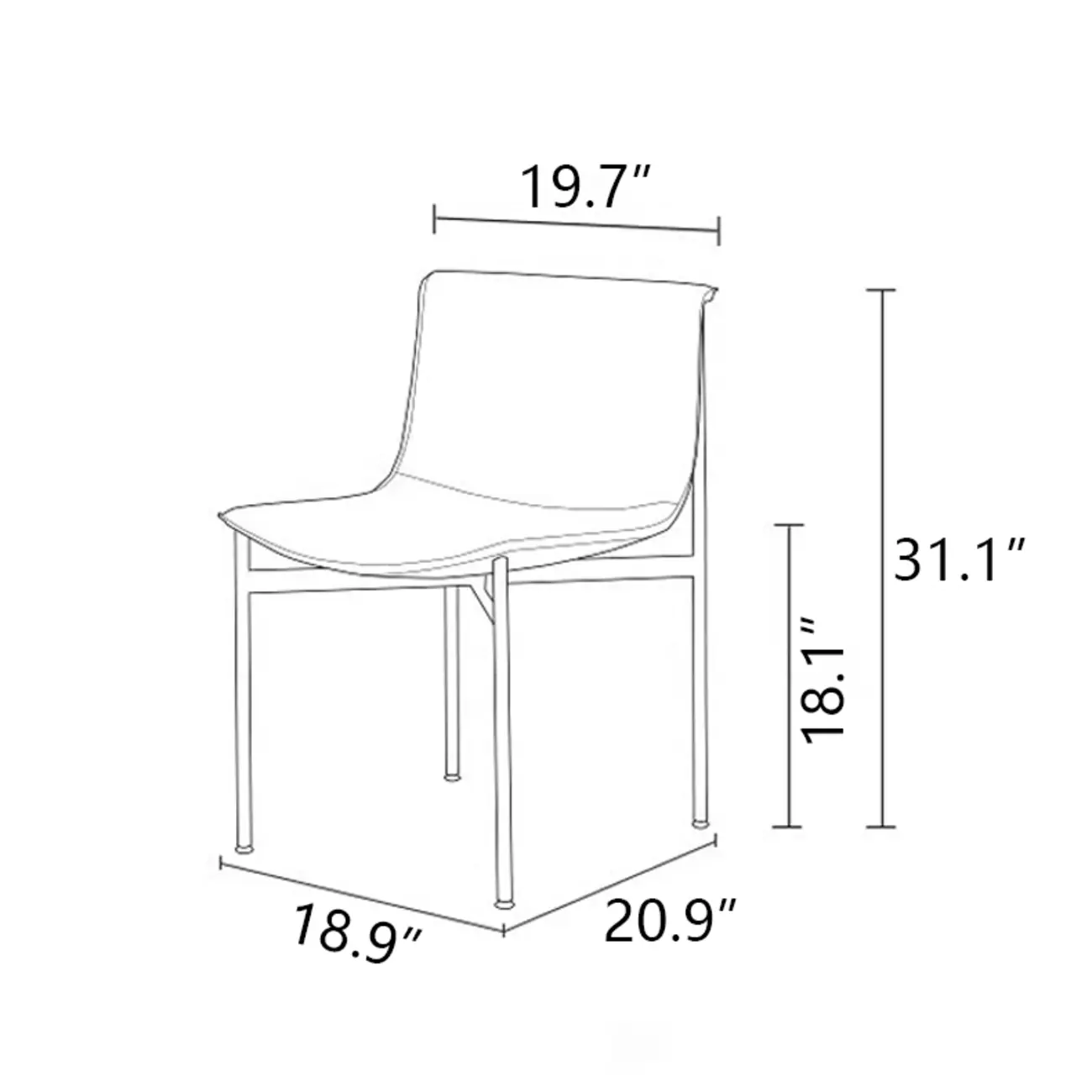 Comfortable Saddle-style Faux Leather Armless Dining Chairs Set Of 2 #size | homeyfad