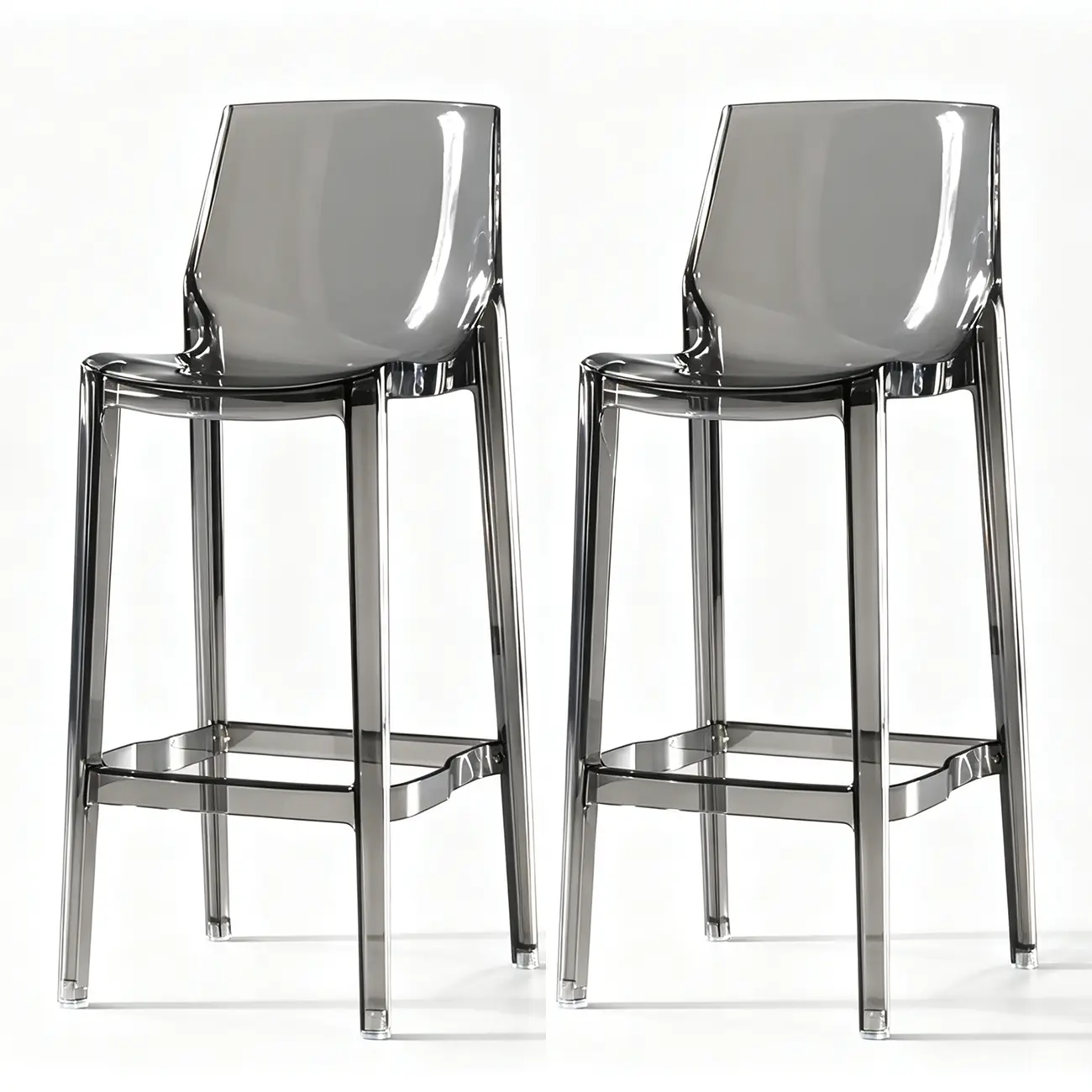 Modern Acrylic Transparent Chic Rectangle Durable Bar Stool Image - 17 | homeyfad