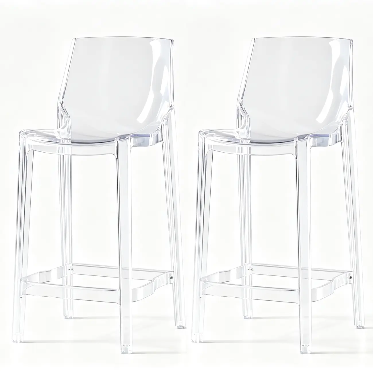 Modern Acrylic Transparent Chic Rectangle Durable Bar Stool Image - 22 | homeyfad