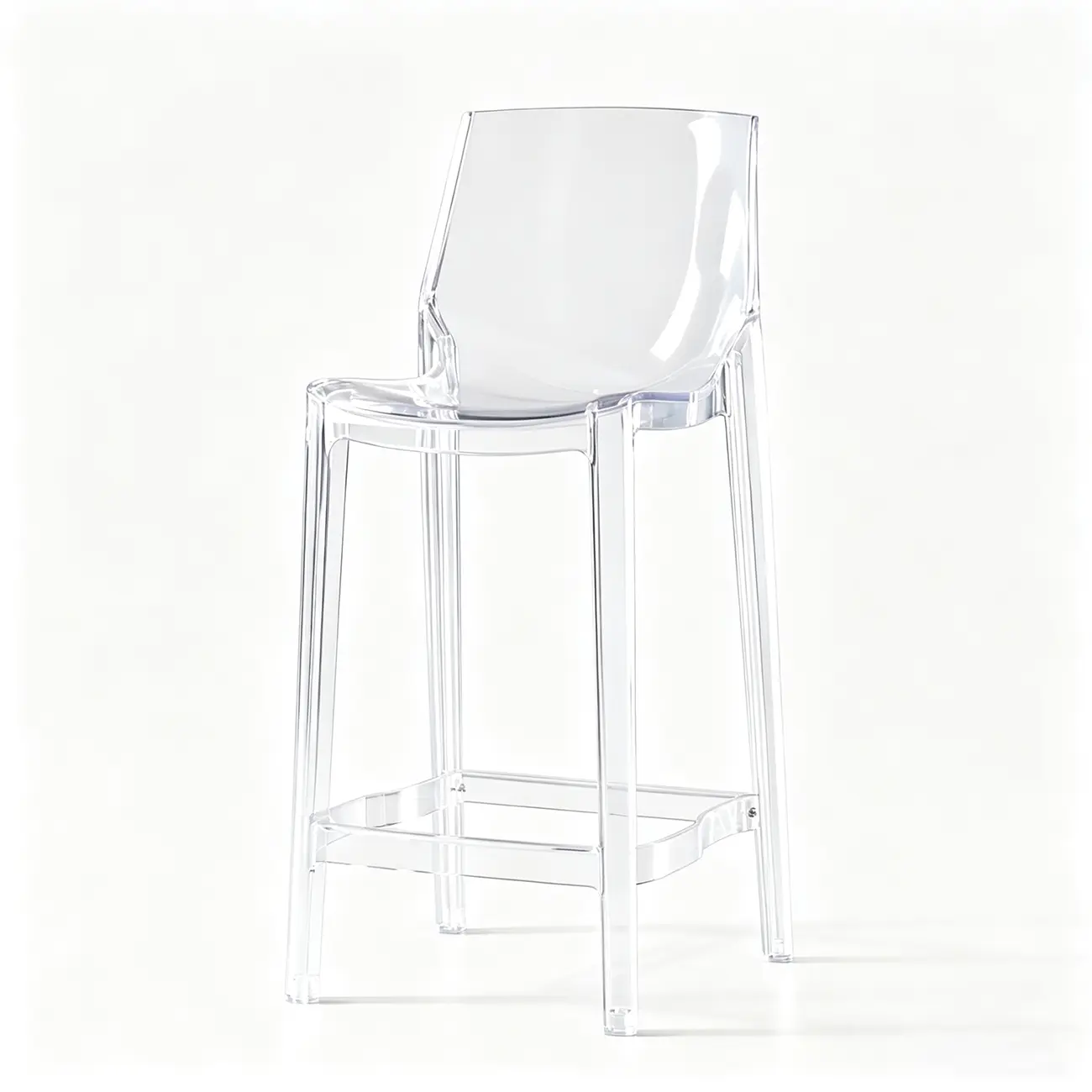 Modern Acrylic Transparent Chic Rectangle Durable Bar Stool Image - 15 | homeyfad