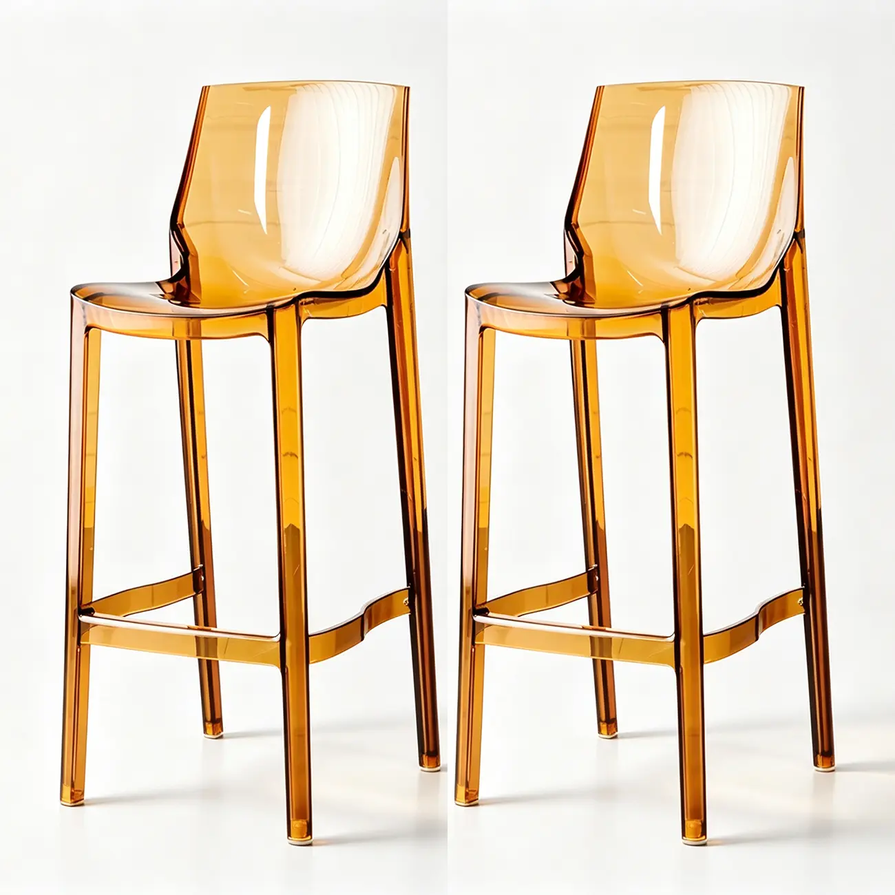 Modern Acrylic Transparent Chic Rectangle Durable Bar Stool Image - 19 | homeyfad