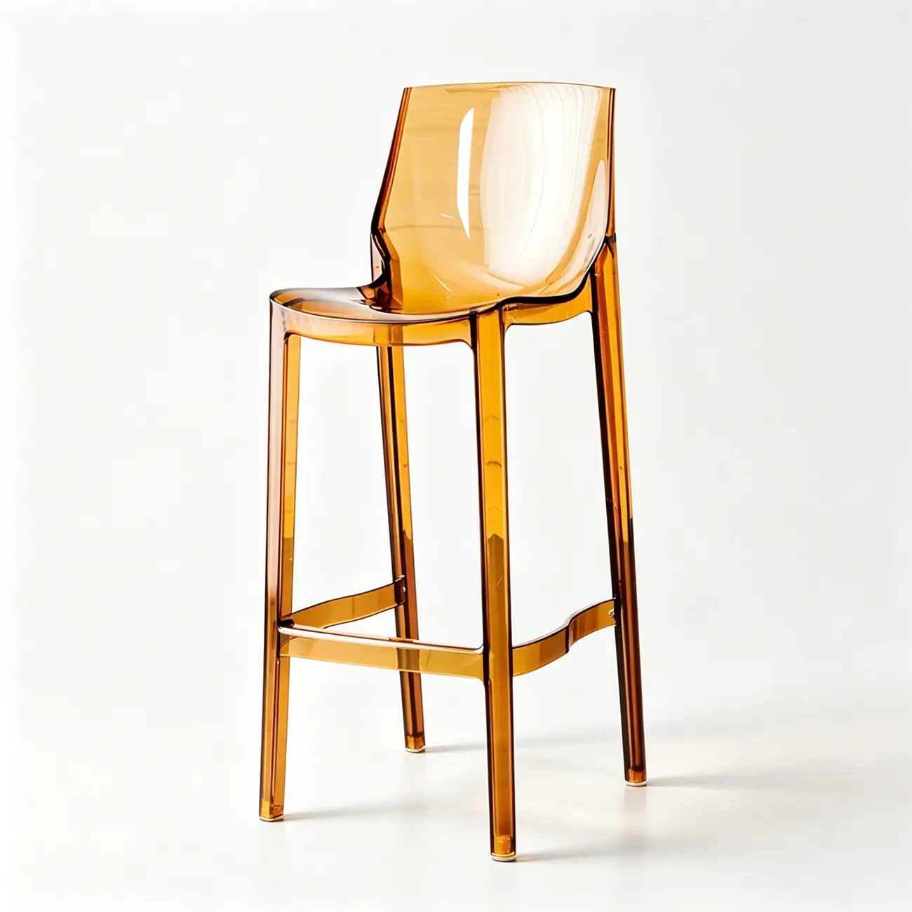 Modern Acrylic Transparent Chic Rectangle Durable Bar Stool Image - 16 | homeyfad