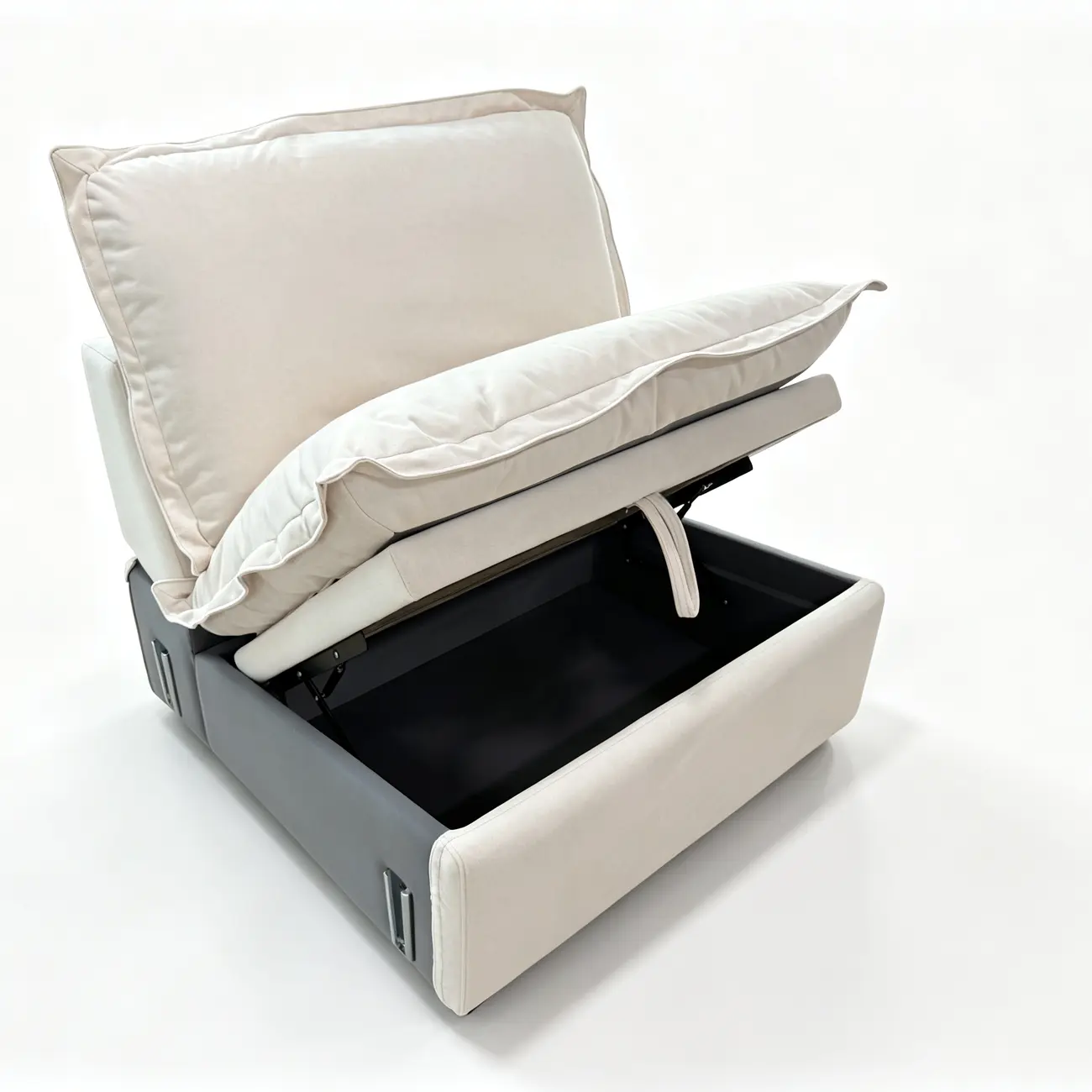 Beige Modern Living Room Power Reclining Sofa With Adjustable Footrest Image - 25 | homeyfad