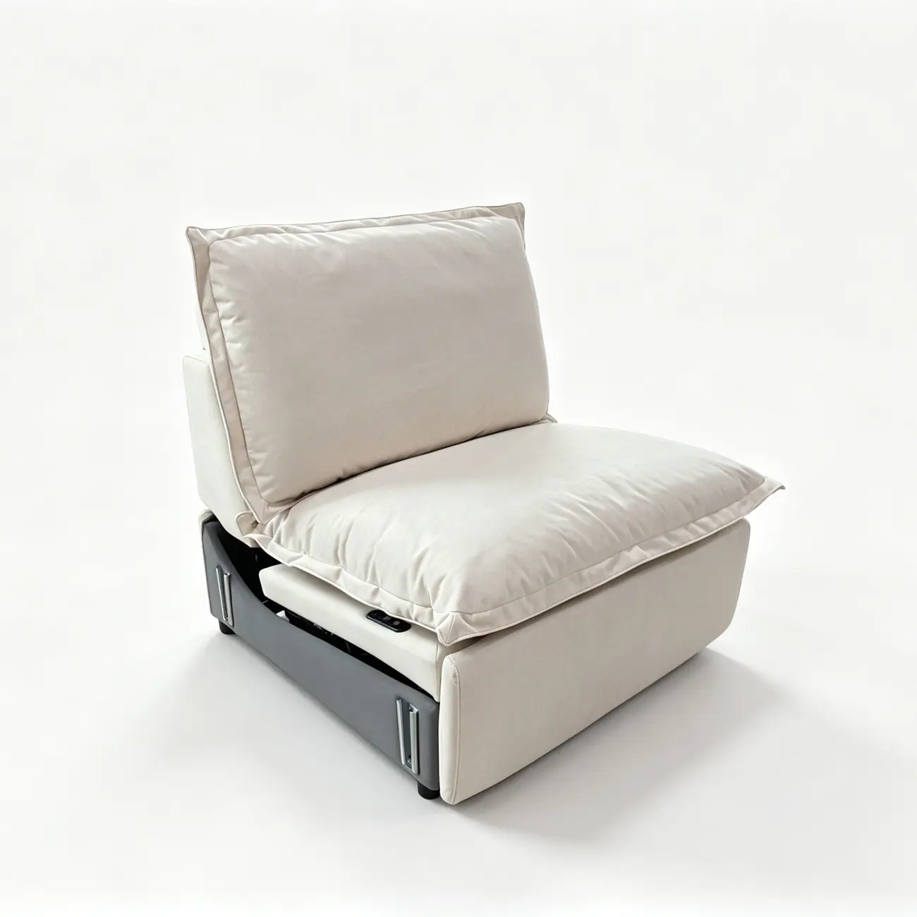 Beige Modern Living Room Power Reclining Sofa With Adjustable Footrest Image - 24 | homeyfad