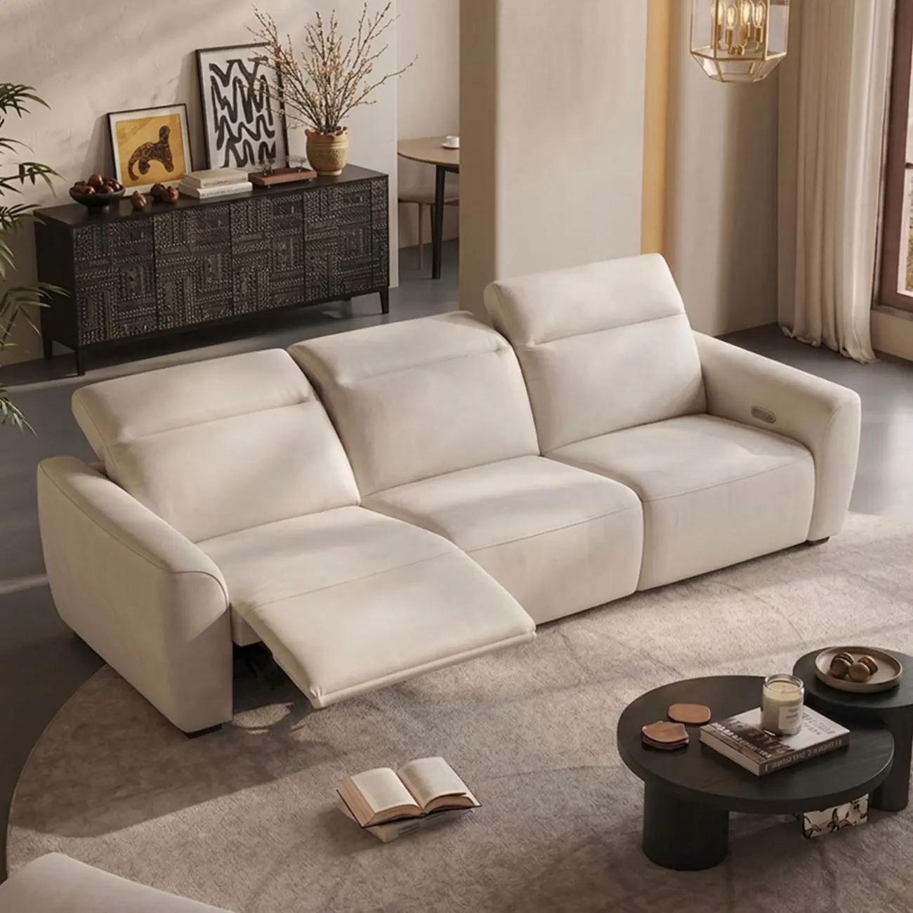 Modern Hovena Power Reclining Sofa with Adjustable Headrests Image - 21 | homeyfad