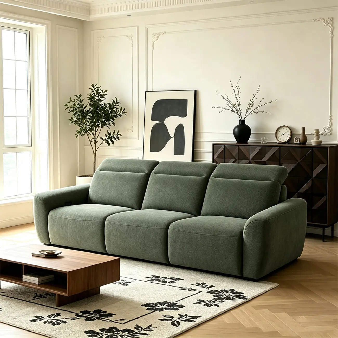 Modern Hovena Power Reclining Sofa with Adjustable Headrests Image - 9 | homeyfad