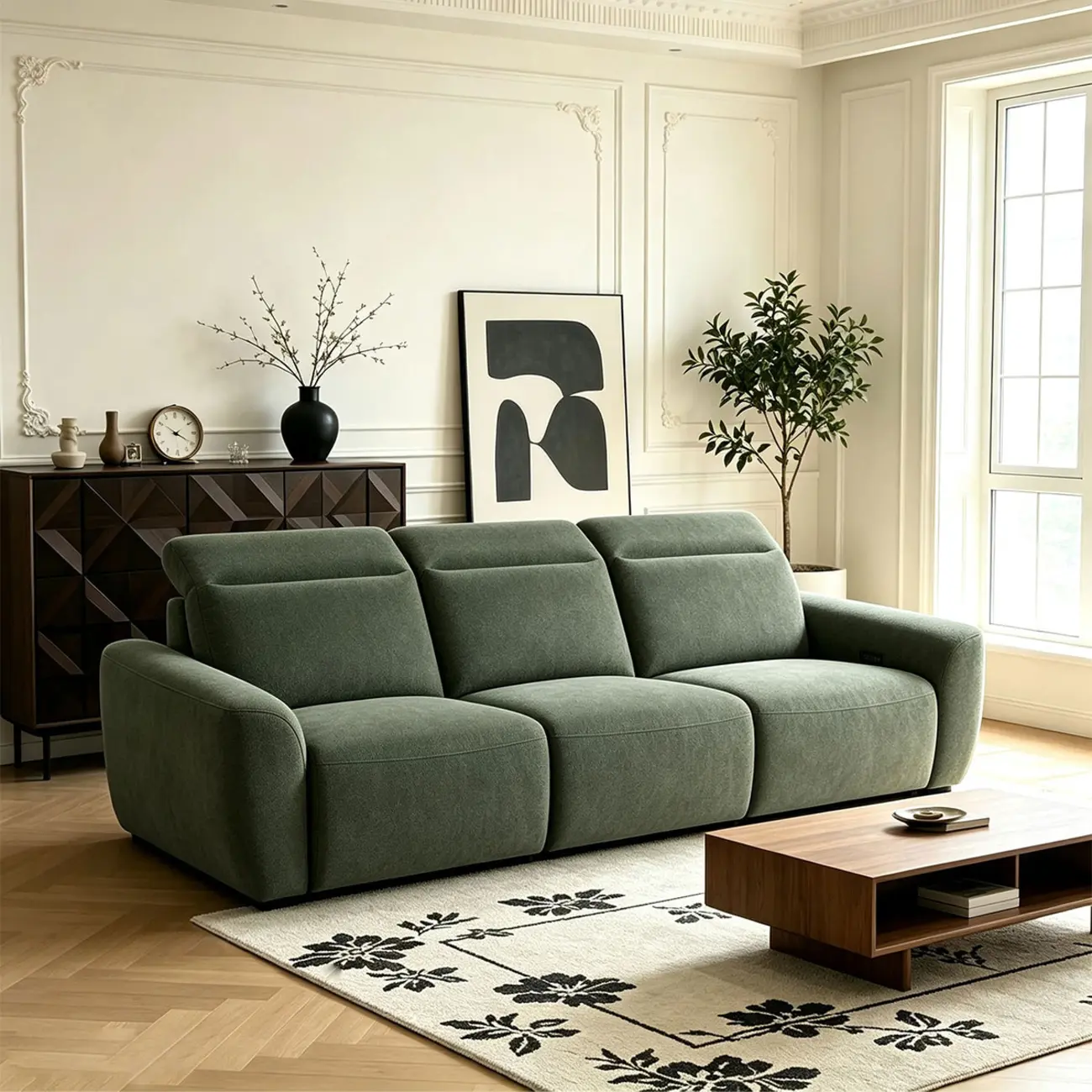 Modern Hovena Power Reclining Sofa with Adjustable Headrests Image - 8 | homeyfad