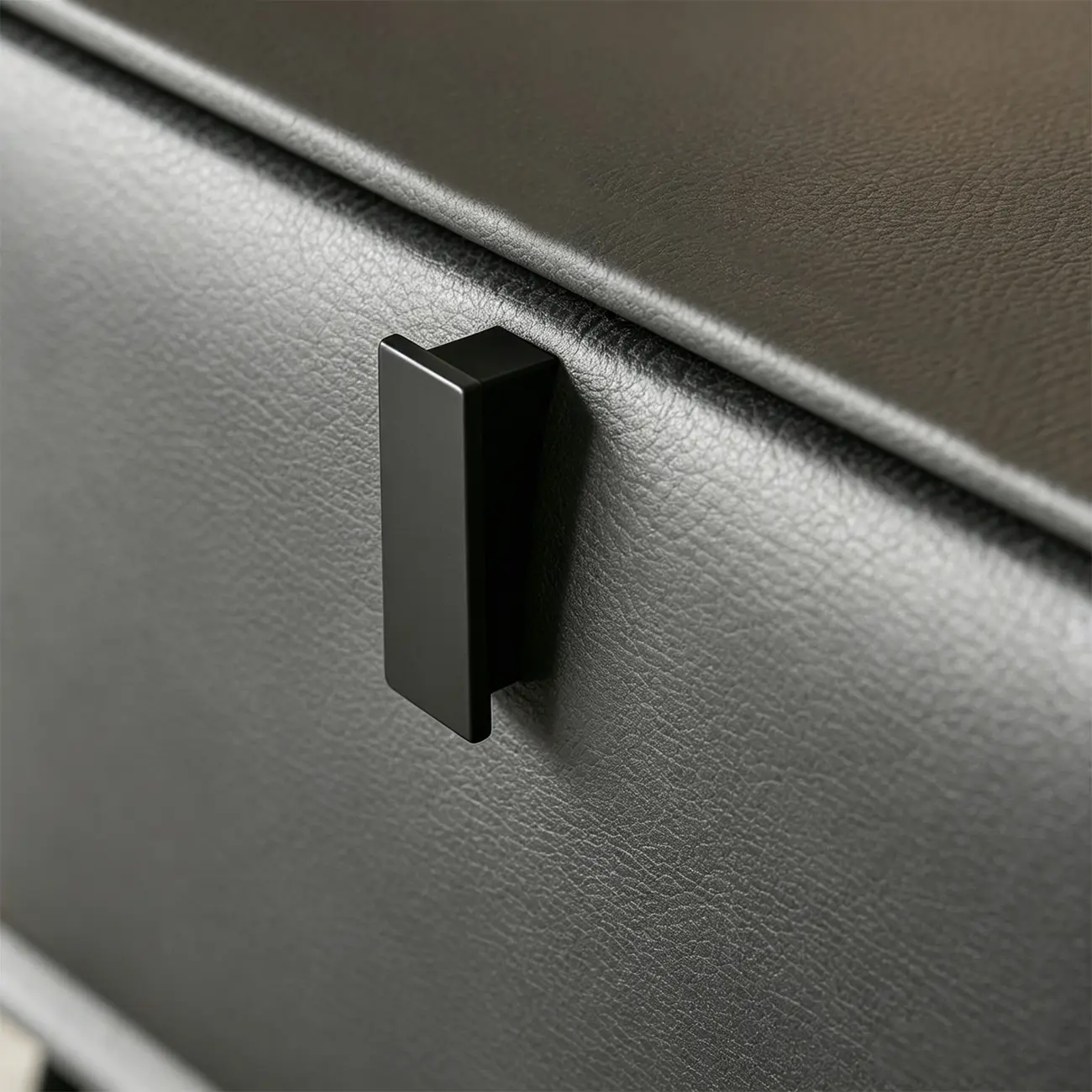 Modern Black Leather Bedside Table with Drawers Image - 11 | homeyfad