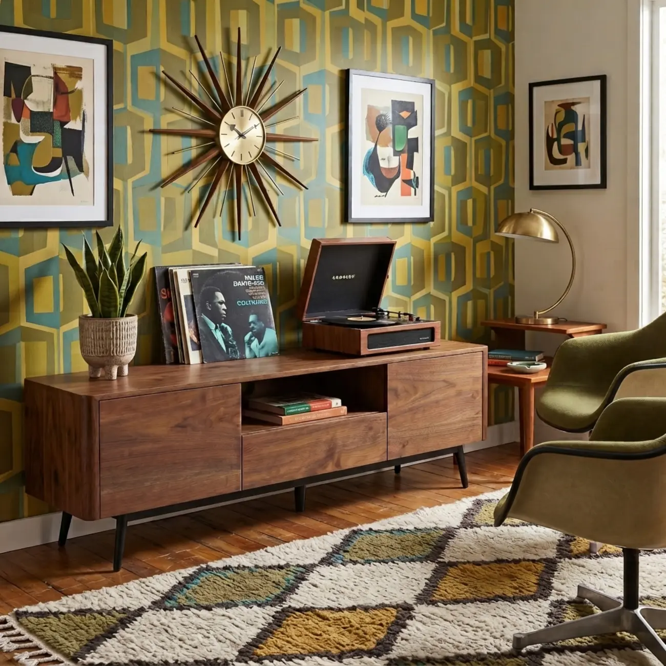 70.8"L Pre-assembled Wood Veneer Media Console With Storage Cabinets Image - 13 | homeyfad