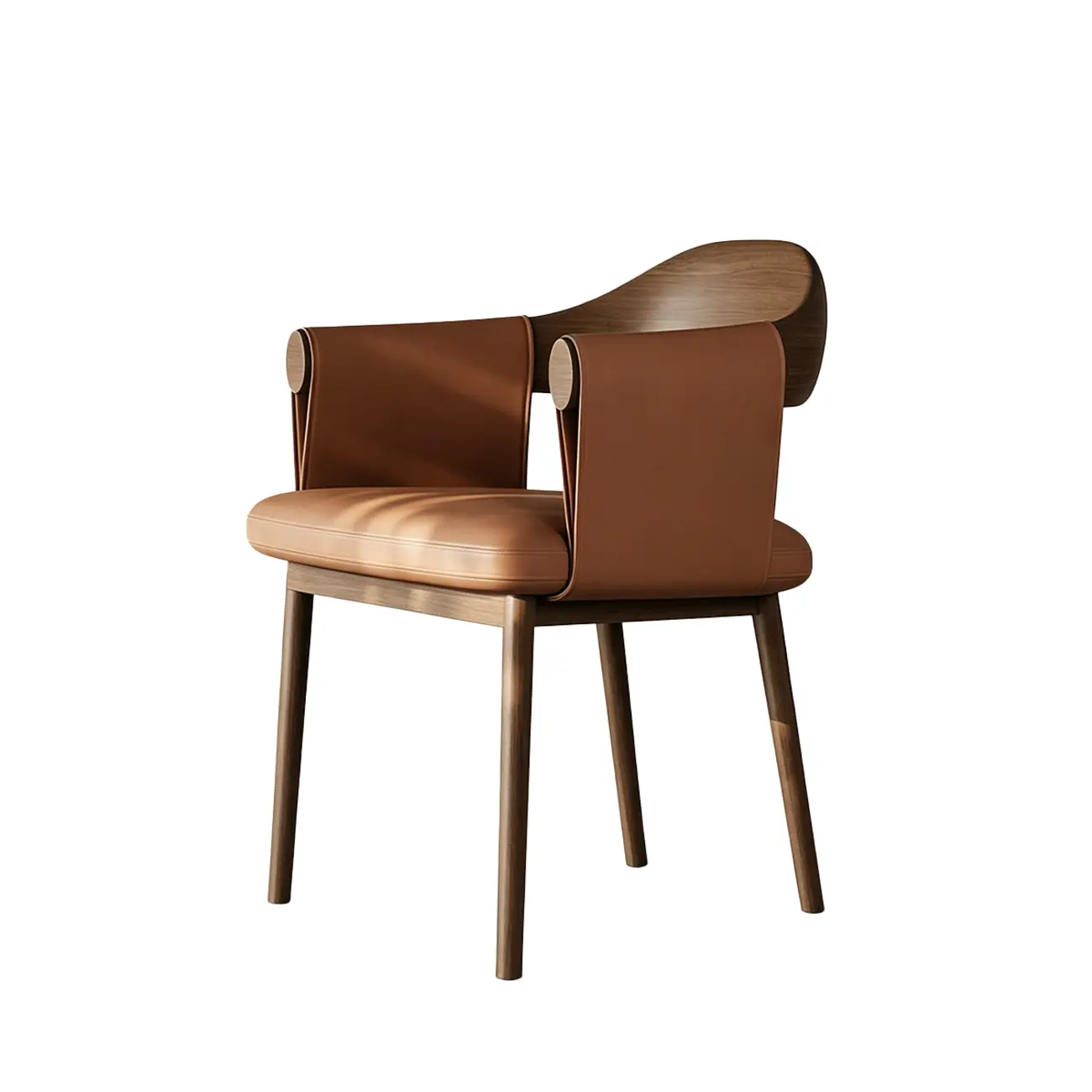 Velmyra Solid Wood Dining Chair With Faux Leather-wrapped Armrests Image - 20 | homeyfad