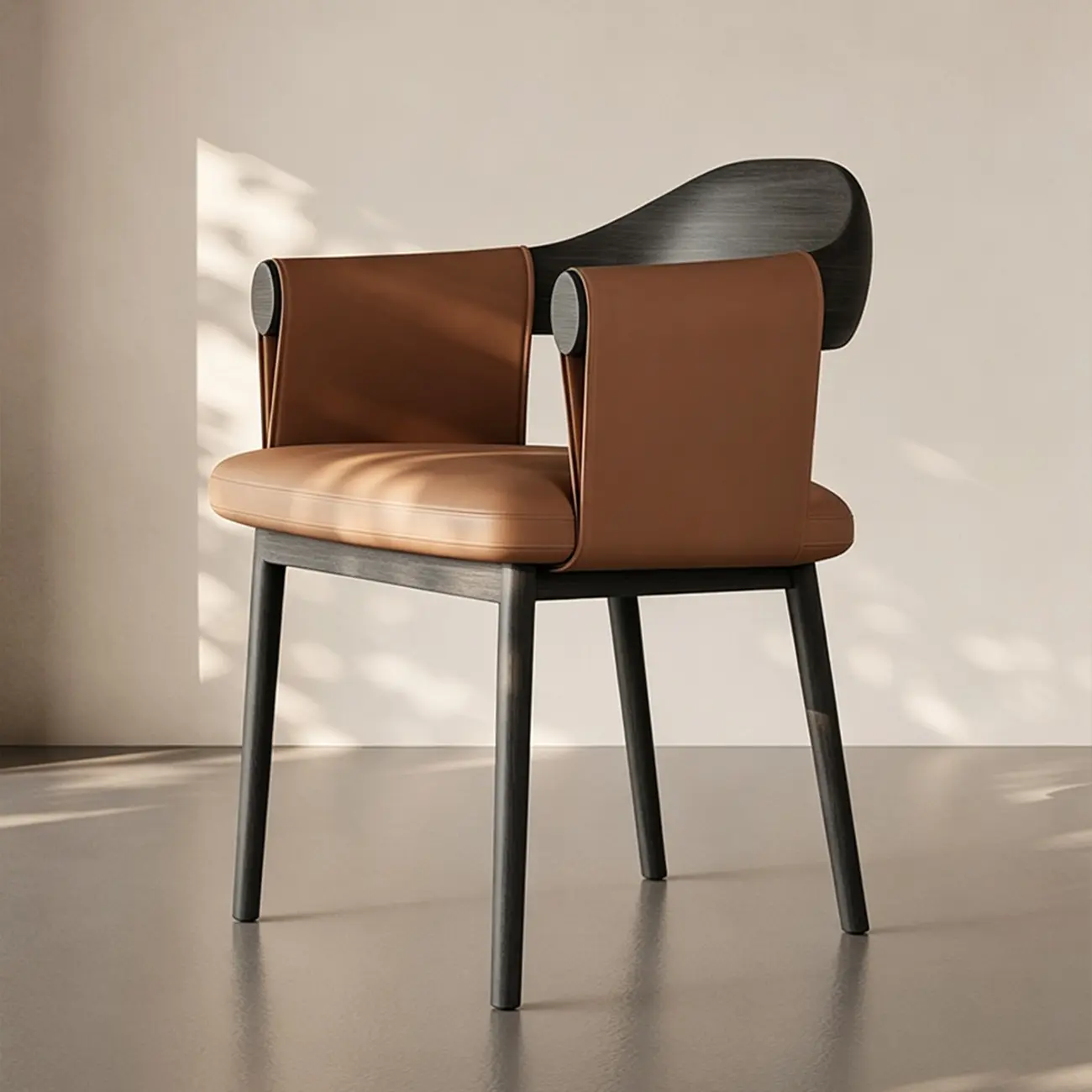 Velmyra Solid Wood Dining Chair With Faux Leather-wrapped Armrests Image - 18 | homeyfad