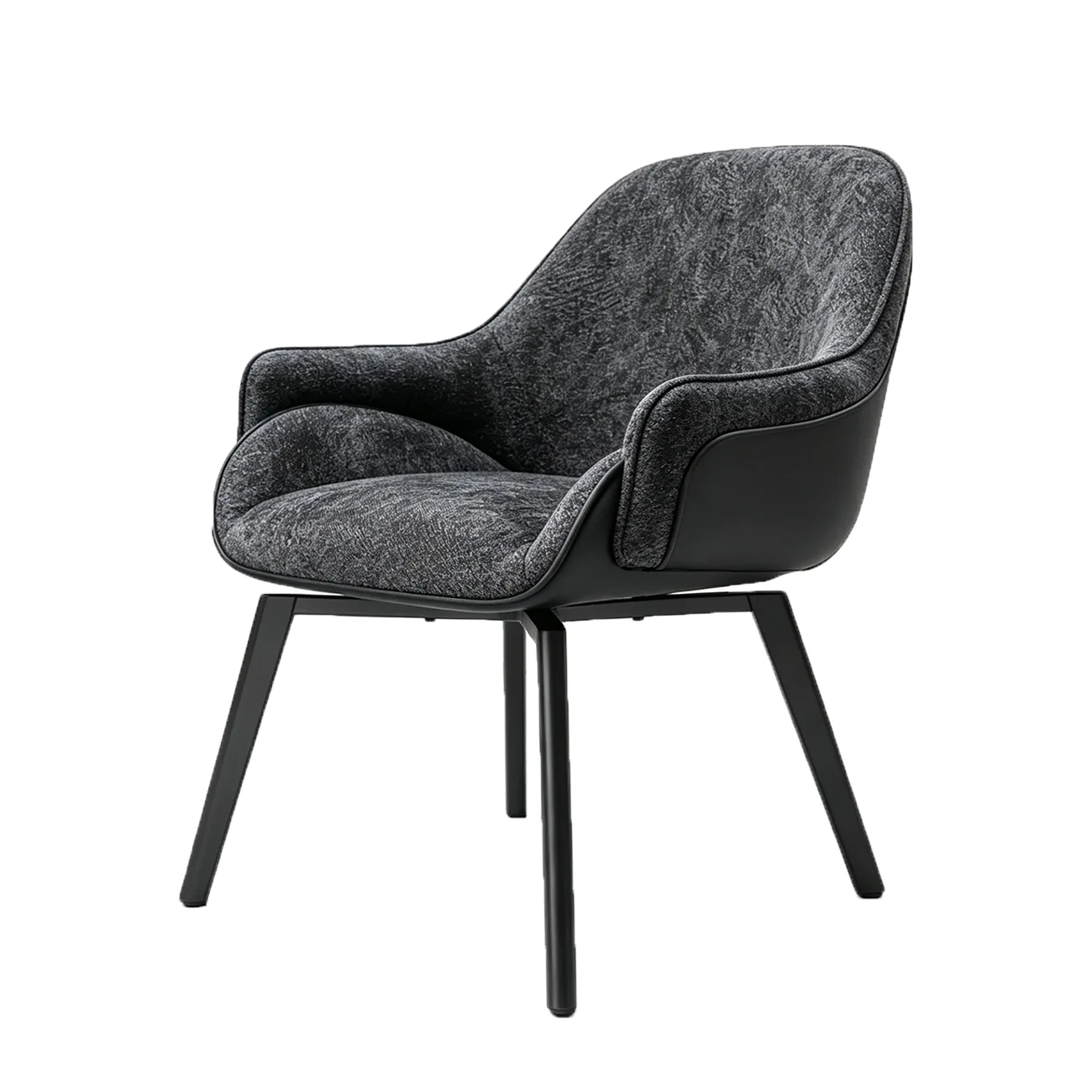 Modern Swivel Upholstered Dining Chair with Metal Legs Image - 14 | homeyfad
