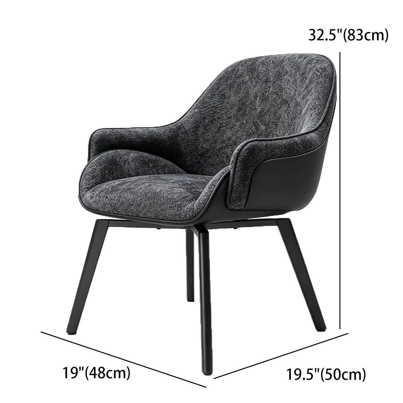 Modern Swivel Upholstered Dining Chair with Metal Legs #size | homeyfad