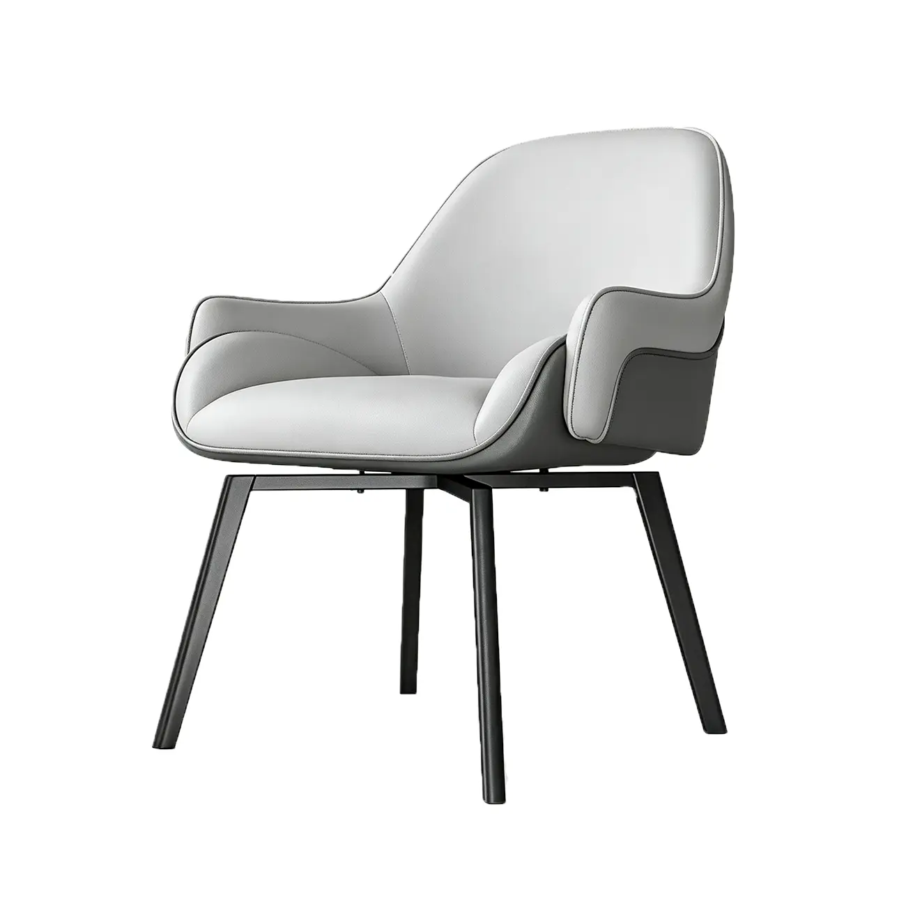 Modern Swivel Upholstered Dining Chair with Metal Legs Image - 19 | homeyfad