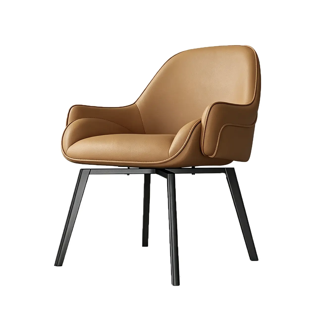 Modern Swivel Upholstered Dining Chair with Metal Legs Image - 20 | homeyfad