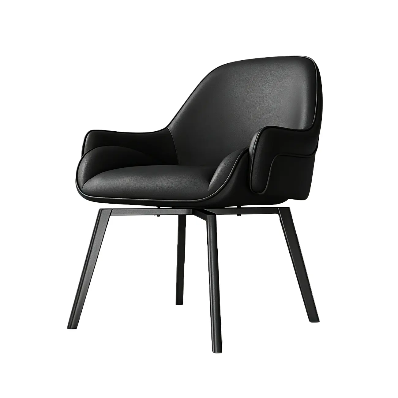 Modern Swivel Upholstered Dining Chair with Metal Legs Image - 18 | homeyfad