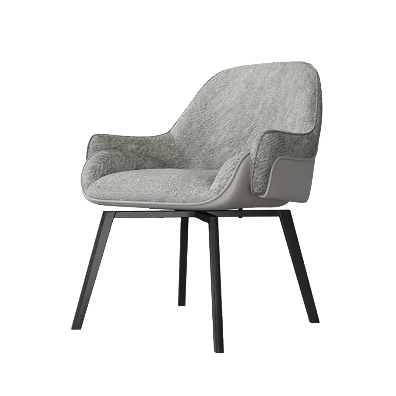 Modern Swivel Upholstered Dining Chair with Metal Legs Image - 15 | homeyfad