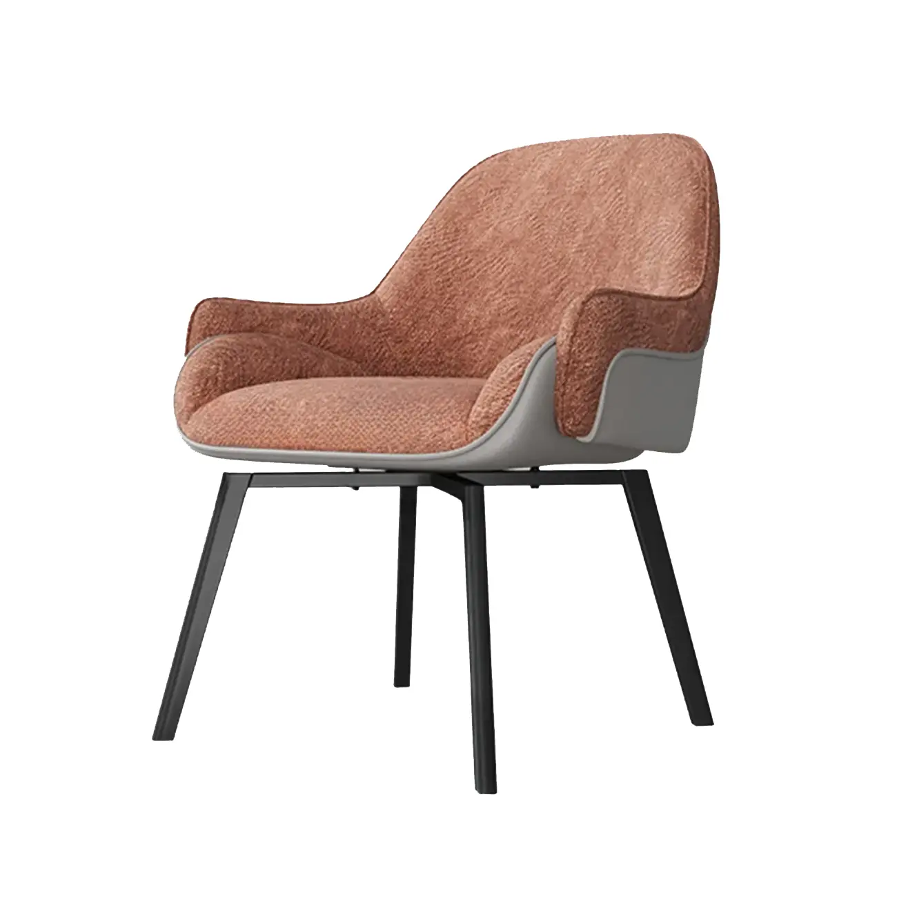 Modern Swivel Upholstered Dining Chair with Metal Legs Image - 16 | homeyfad