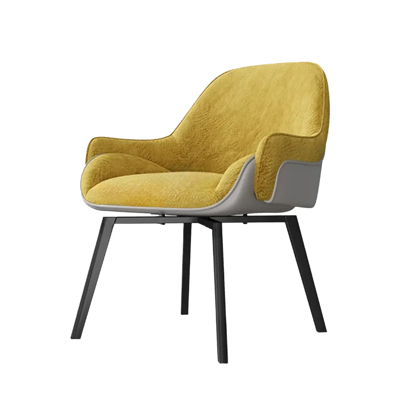 Modern Swivel Upholstered Dining Chair with Metal Legs Image - 17 | homeyfad
