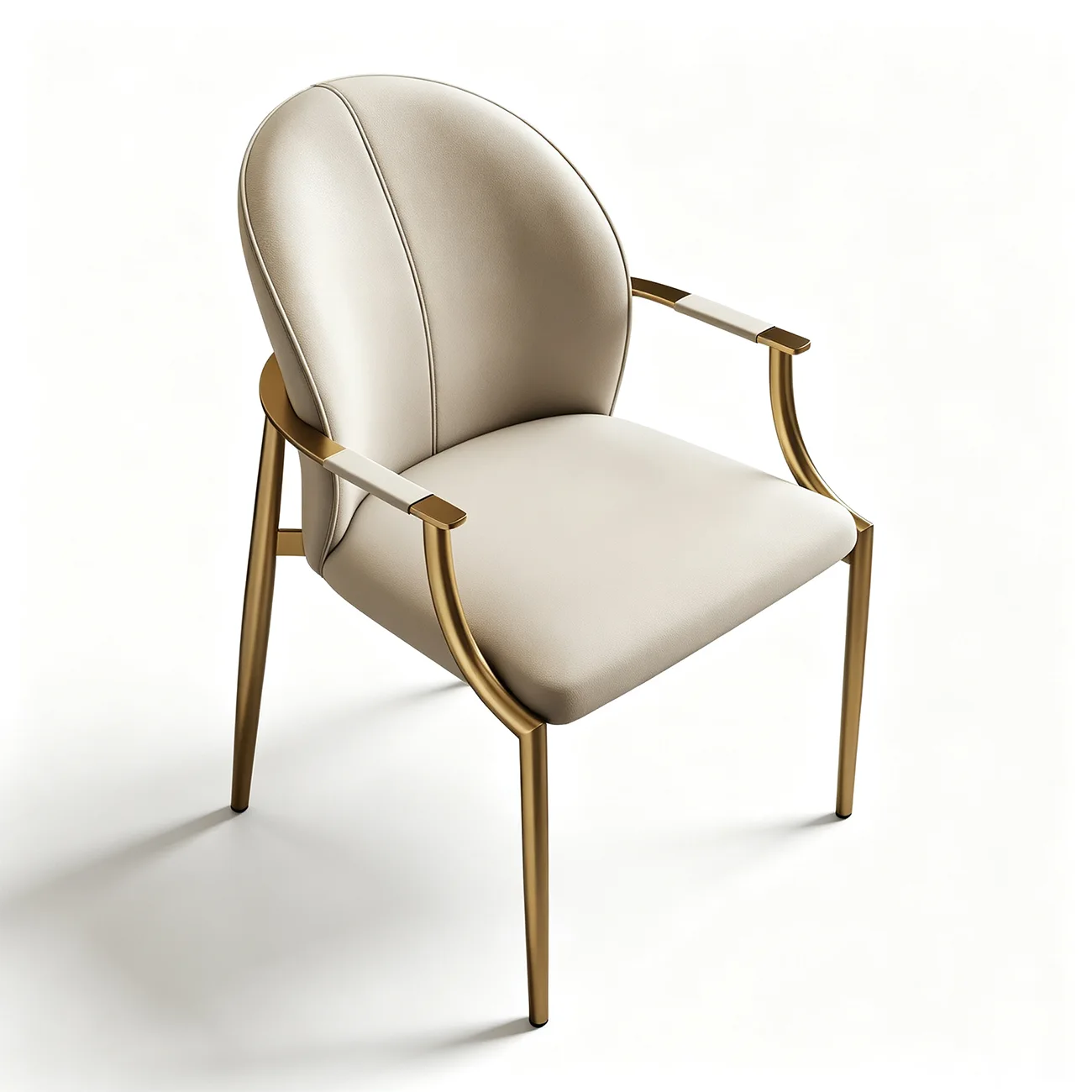 Genuine Leather Glam Modern Upholstered Arm Dining Chairs Image - 11 | homeyfad