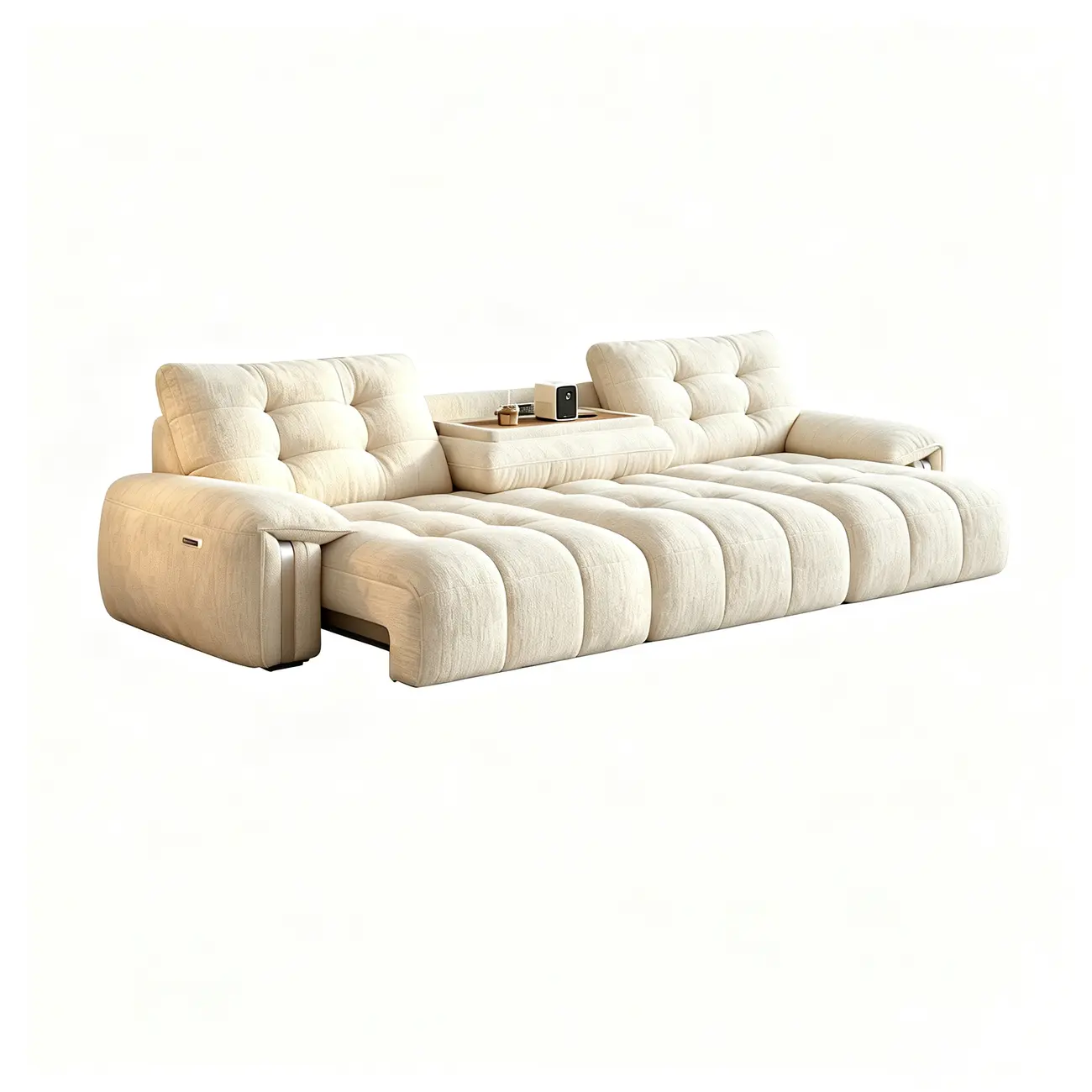 Contemporary Chenille Tufted Power Pull-Out Sofa Bed Image - 20 | homeyfad