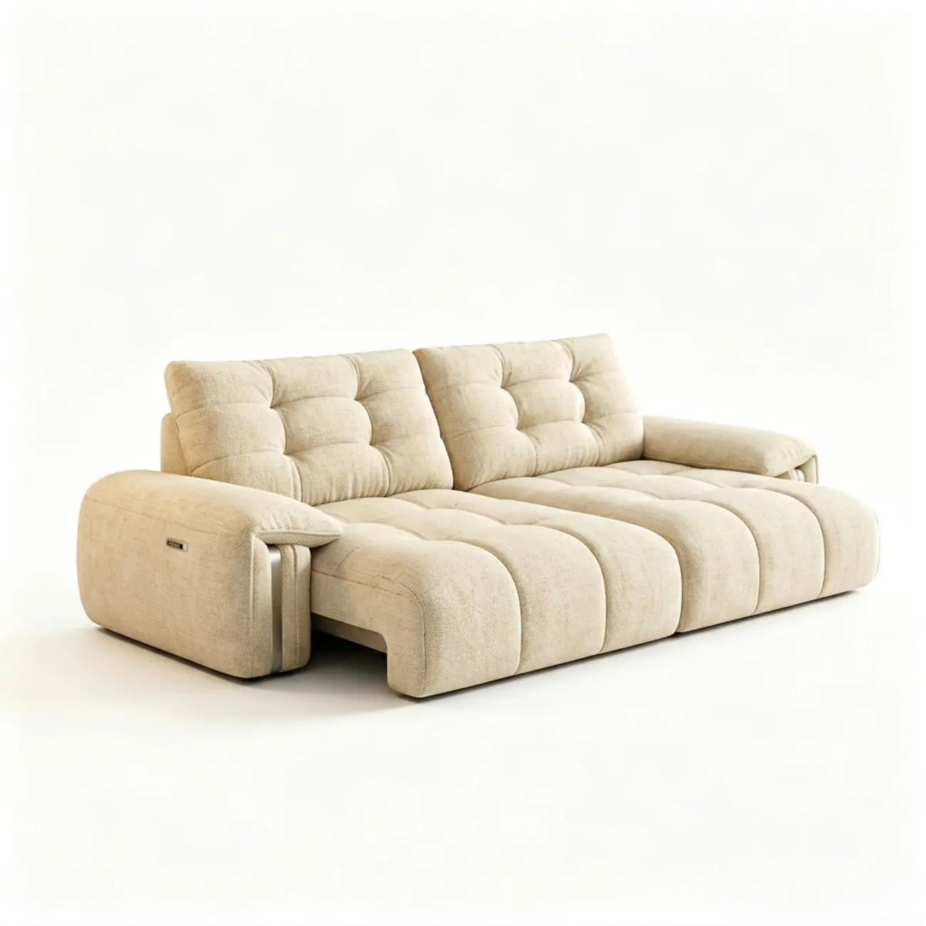 Contemporary Chenille Tufted Power Pull-Out Sofa Bed Image - 19 | homeyfad