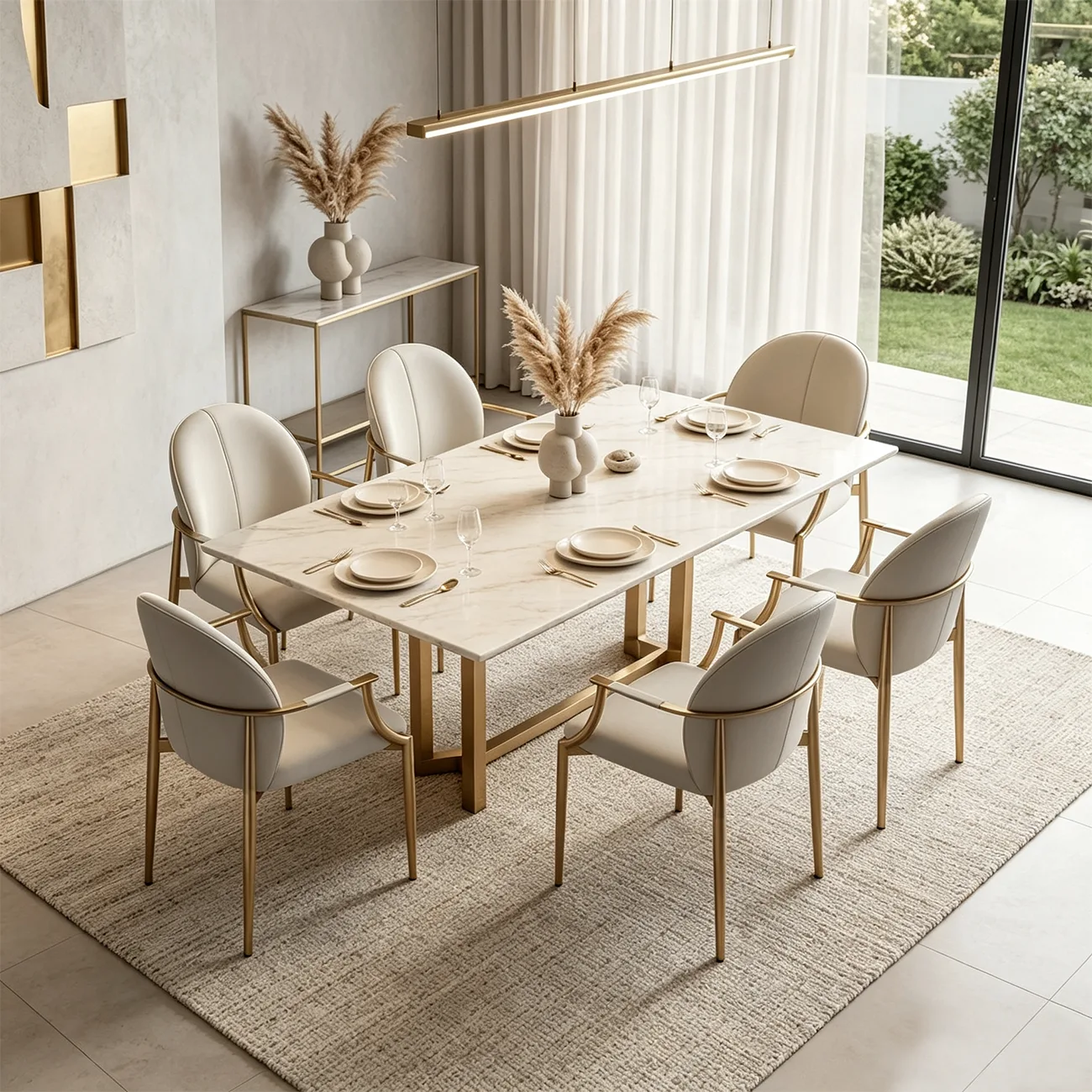 Genuine Leather Glam Modern Upholstered Arm Dining Chairs Image - 3 | homeyfad