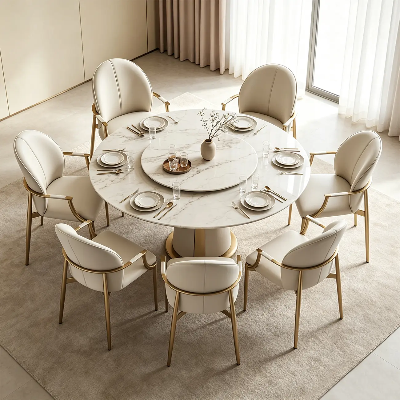 Genuine Leather Glam Modern Upholstered Arm Dining Chairs Image - 7 | homeyfad