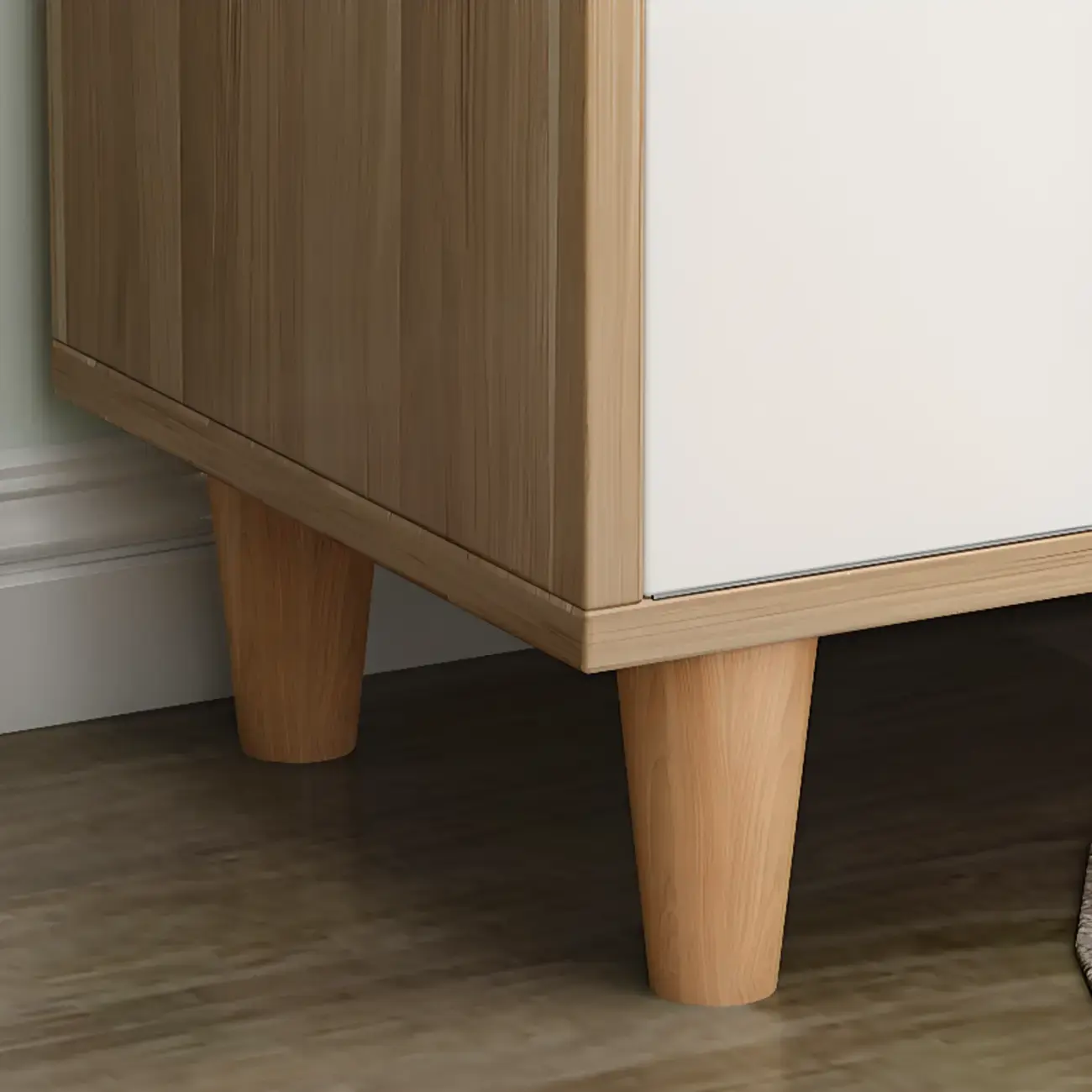 Freestanding Spacious Sliding Door 6-Tier Wood Shoe Cabinet Image - 16 | homeyfad