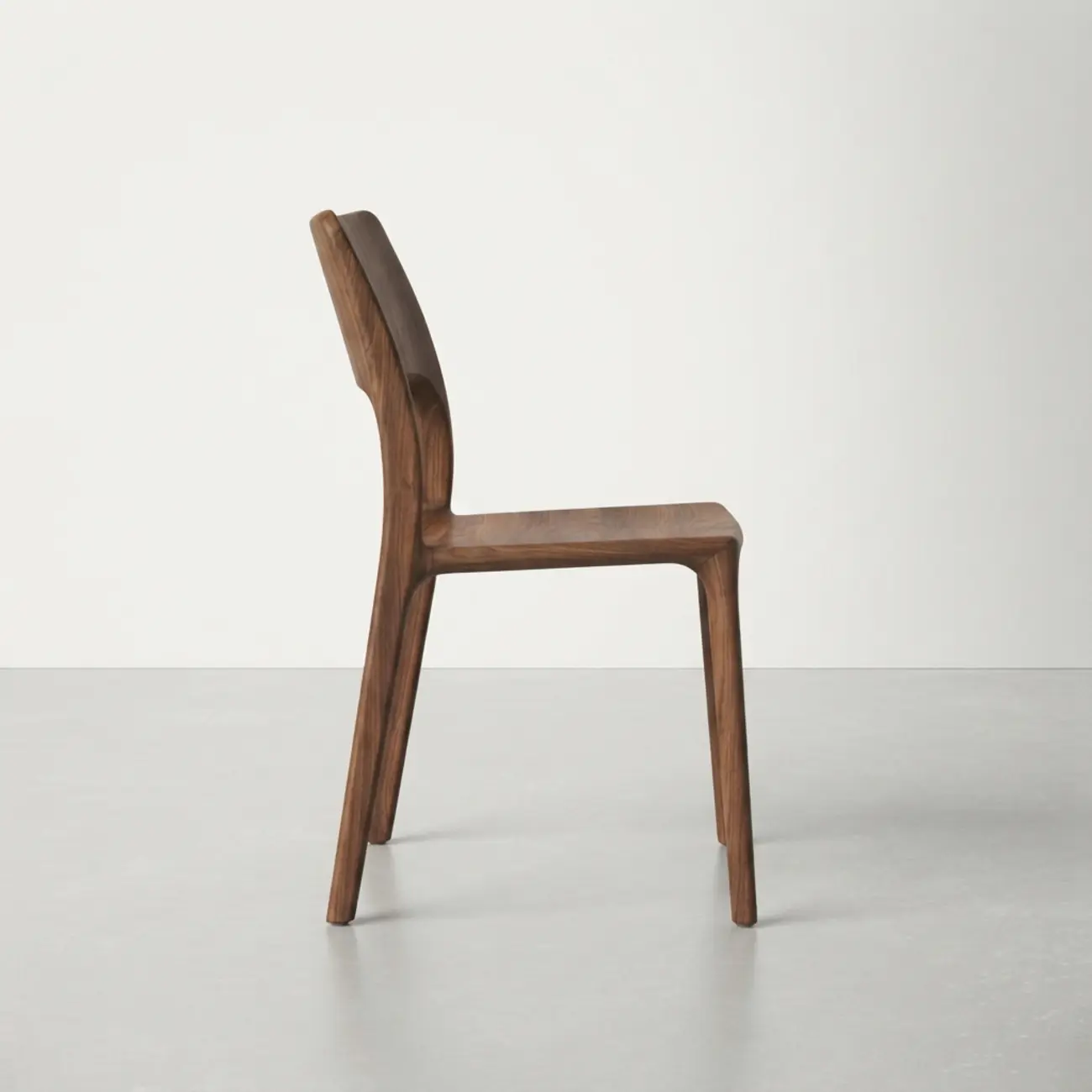 Mid-Century Modern Walnut Solid Rubberwood Armless Dining Chairs Set of 2 Image - 16 | homeyfad