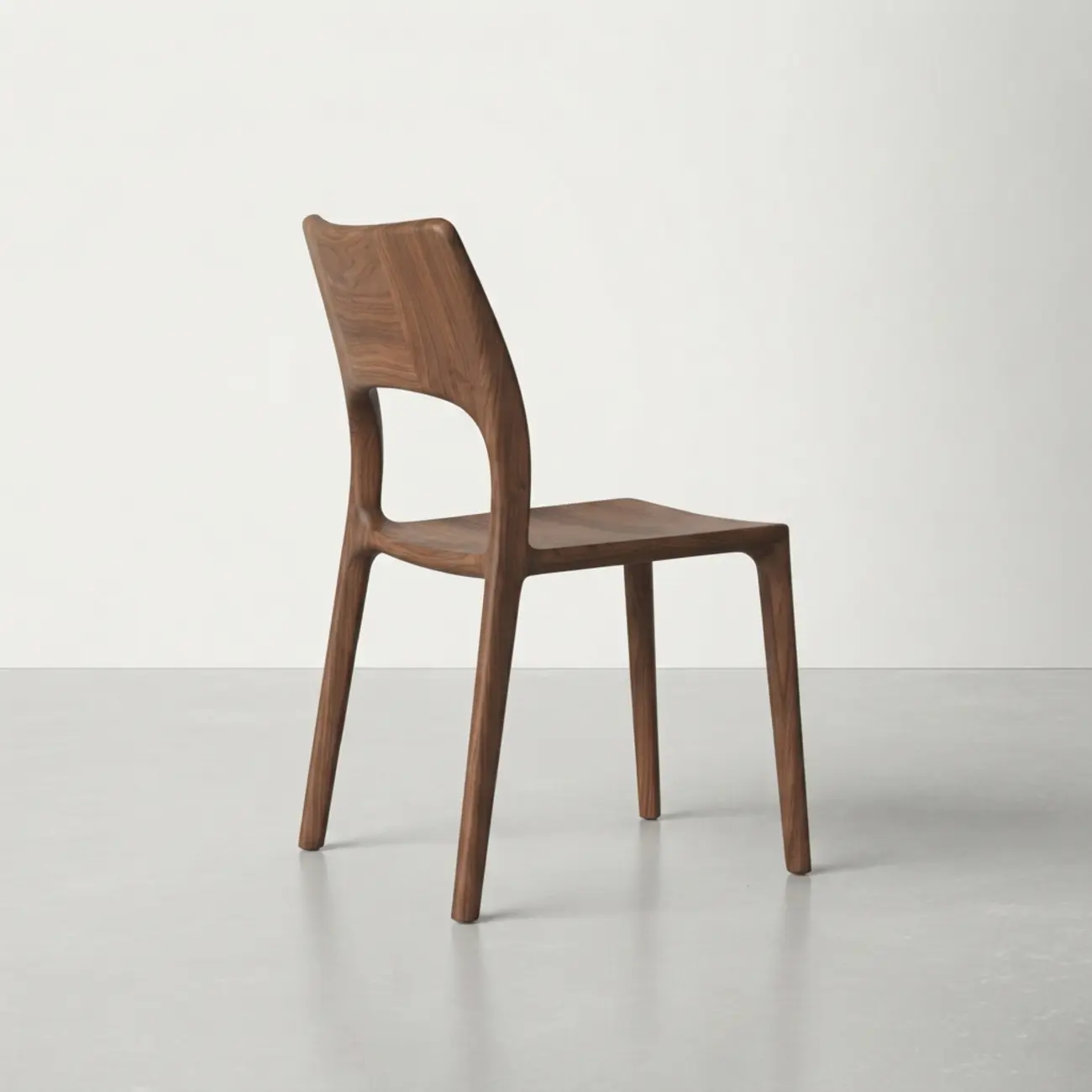 Mid-Century Modern Walnut Solid Rubberwood Armless Dining Chairs Set of 2 Image - 14 | homeyfad