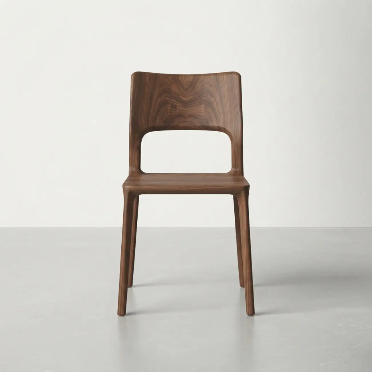 Mid-Century Modern Walnut Solid Rubberwood Armless Dining Chairs Set of 2 Image - 13 | homeyfad