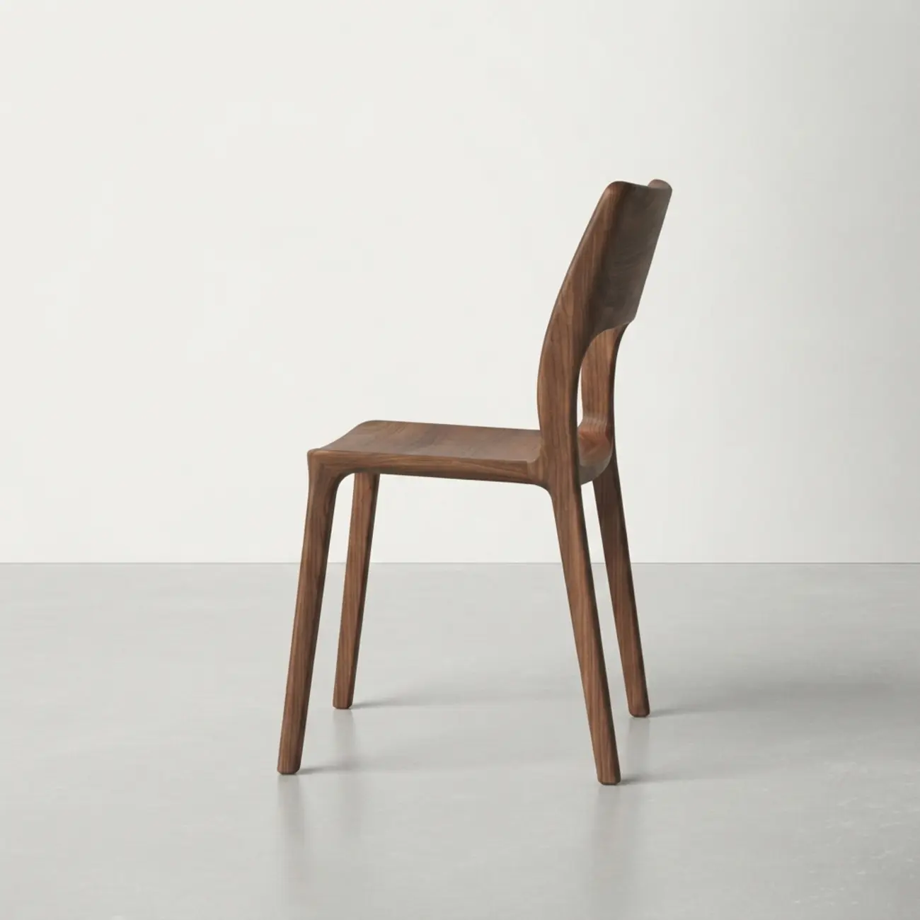 Mid-Century Modern Walnut Solid Rubberwood Armless Dining Chairs Set of 2 Image - 15 | homeyfad
