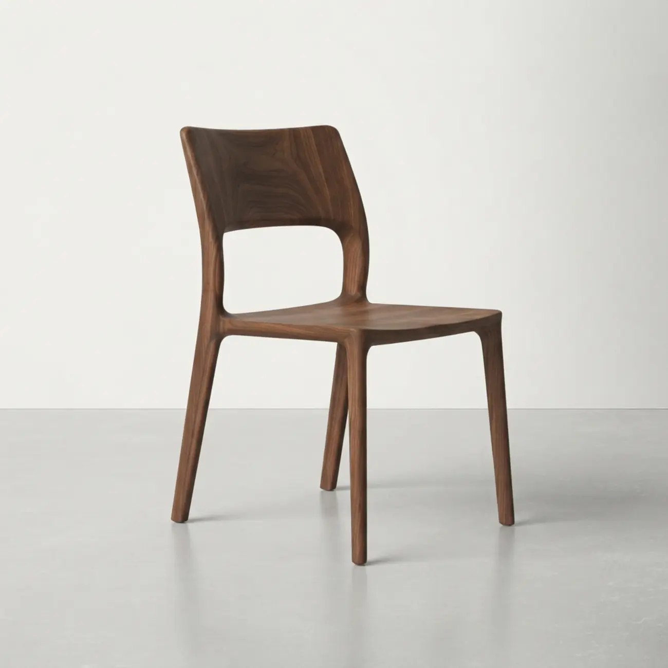 Mid-Century Modern Walnut Solid Rubberwood Armless Dining Chairs Set of 2 Image - 2 | homeyfad