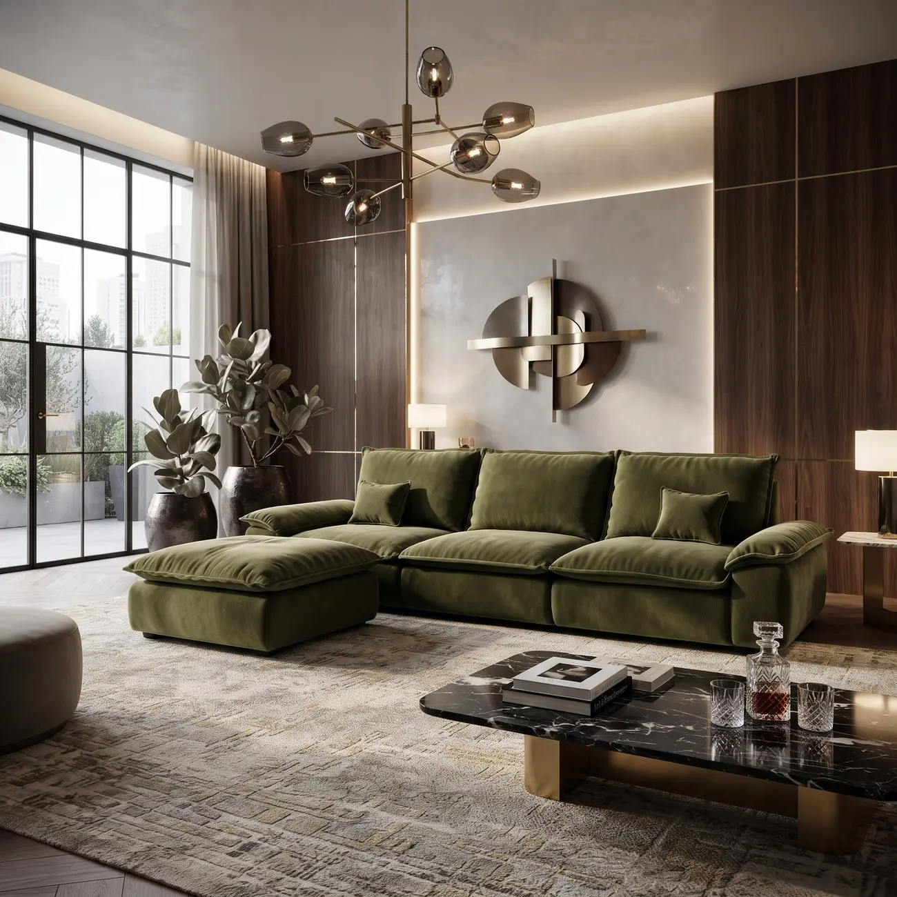 Living Room Modern Chenille Cloud Sectional Sofa With Hidden Storage Image - 3 | homeyfad