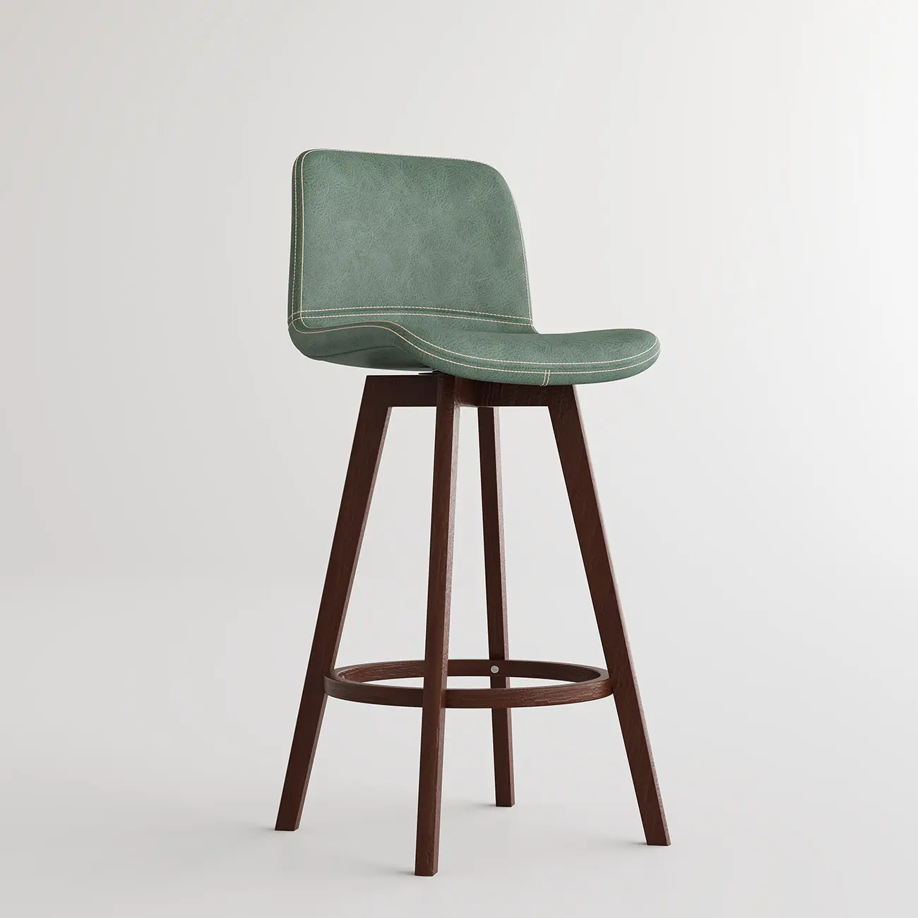 Mid-Century Distressed Leather Swivel Bar Stool with Back Image - 36 | homeyfad