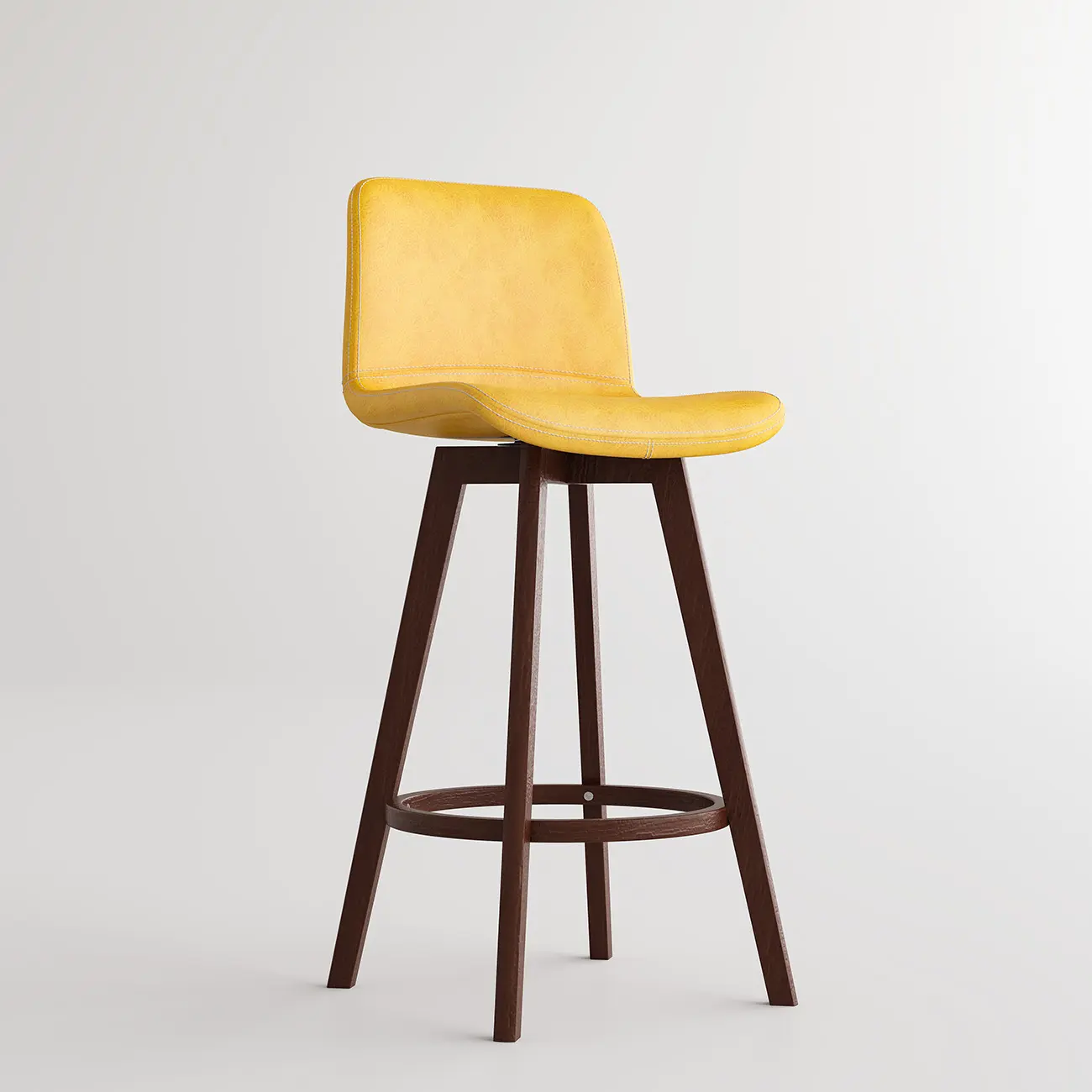 Mid-Century Distressed Leather Swivel Bar Stool with Back Image - 34 | homeyfad