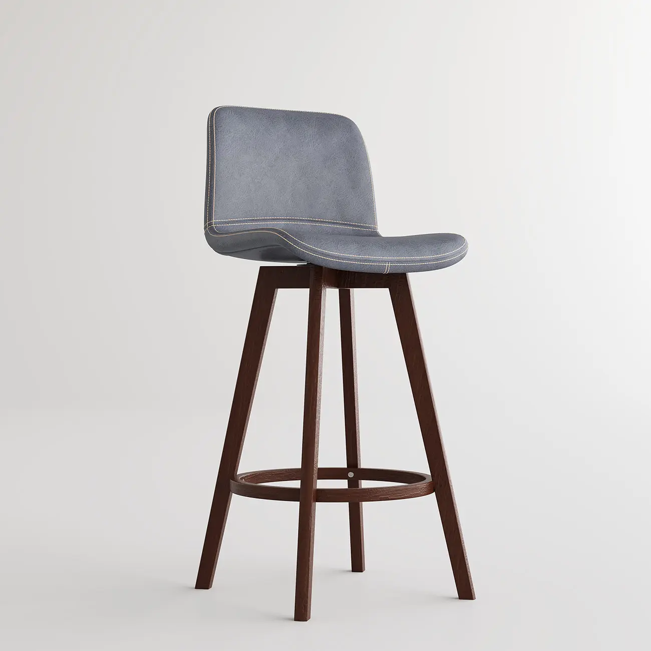 Mid-Century Distressed Leather Swivel Bar Stool with Back Image - 40 | homeyfad